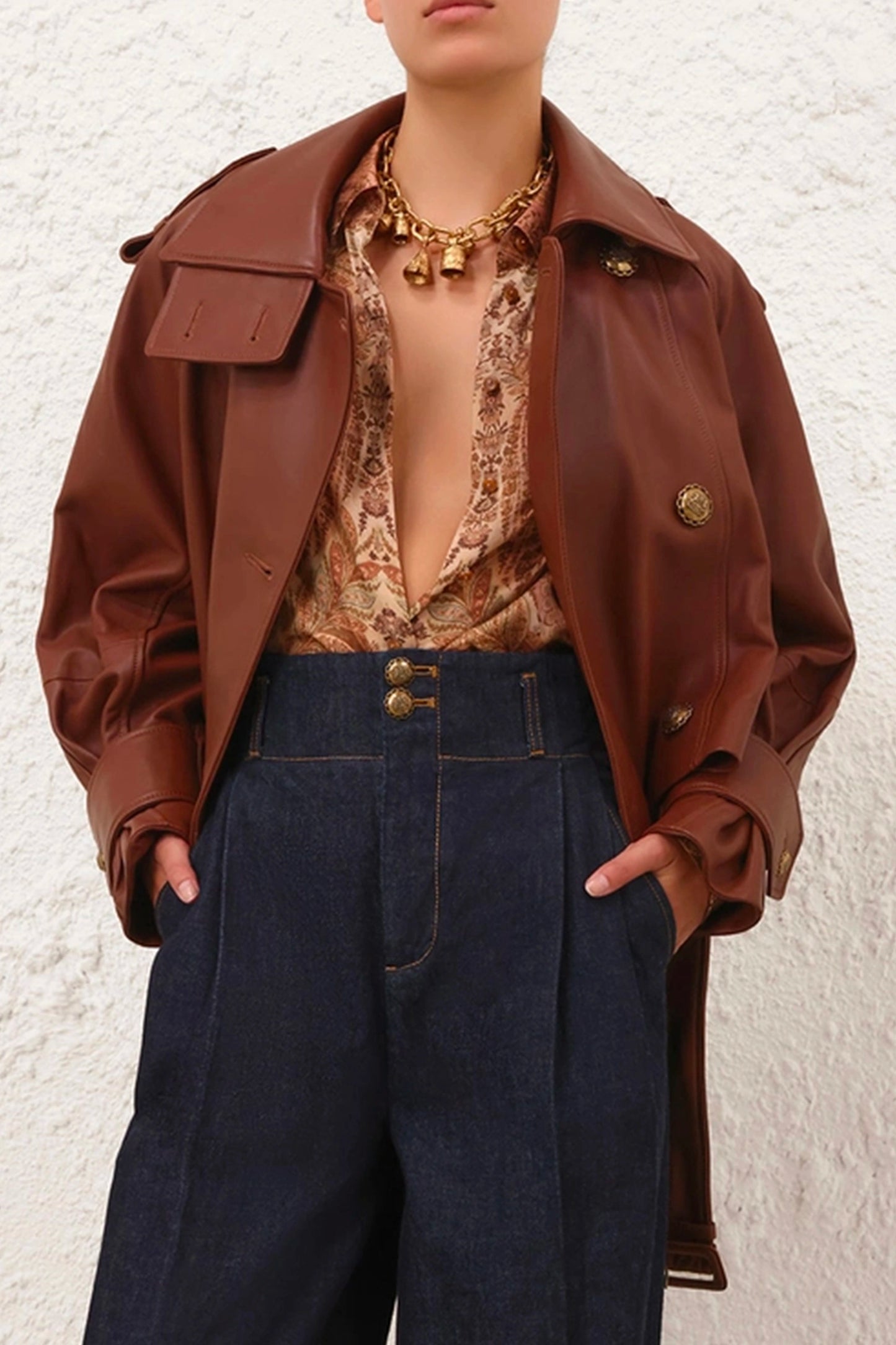 Hypnotic Leather Crop Trench