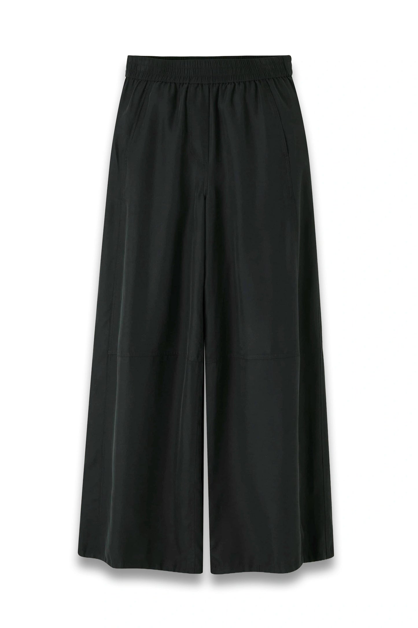 Washed Silk Drawstring Wide-Leg Trouser