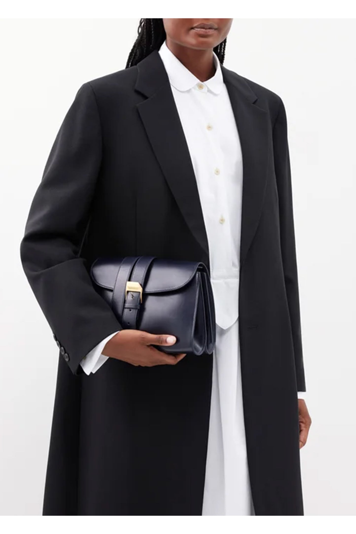 Isla Buckled-tie Leather Clutch Bag