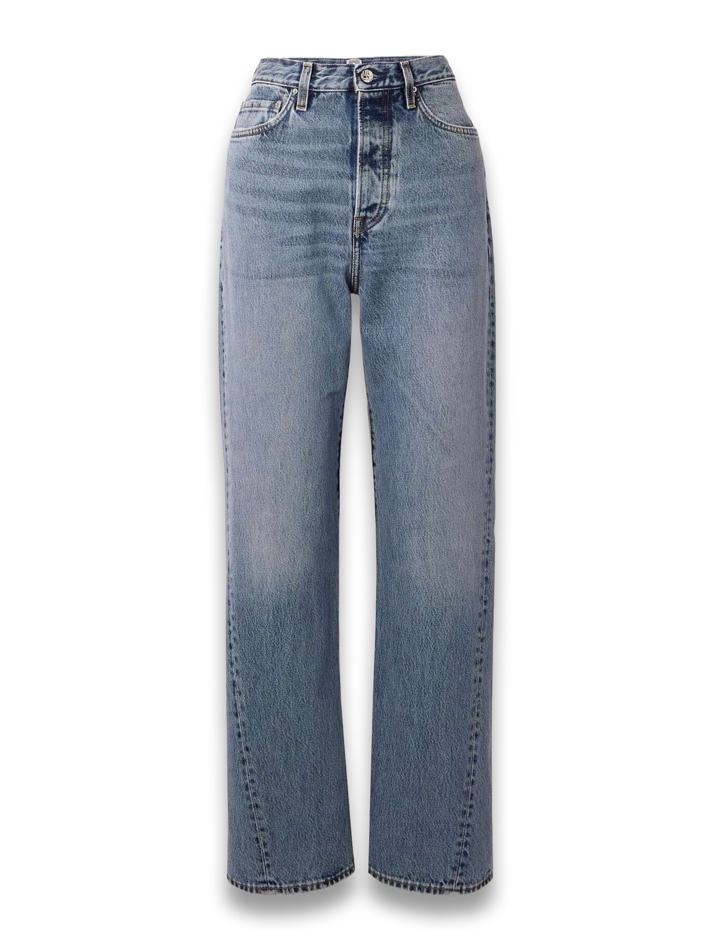 Twisted Seam High-Rise Straight-Leg Jeans