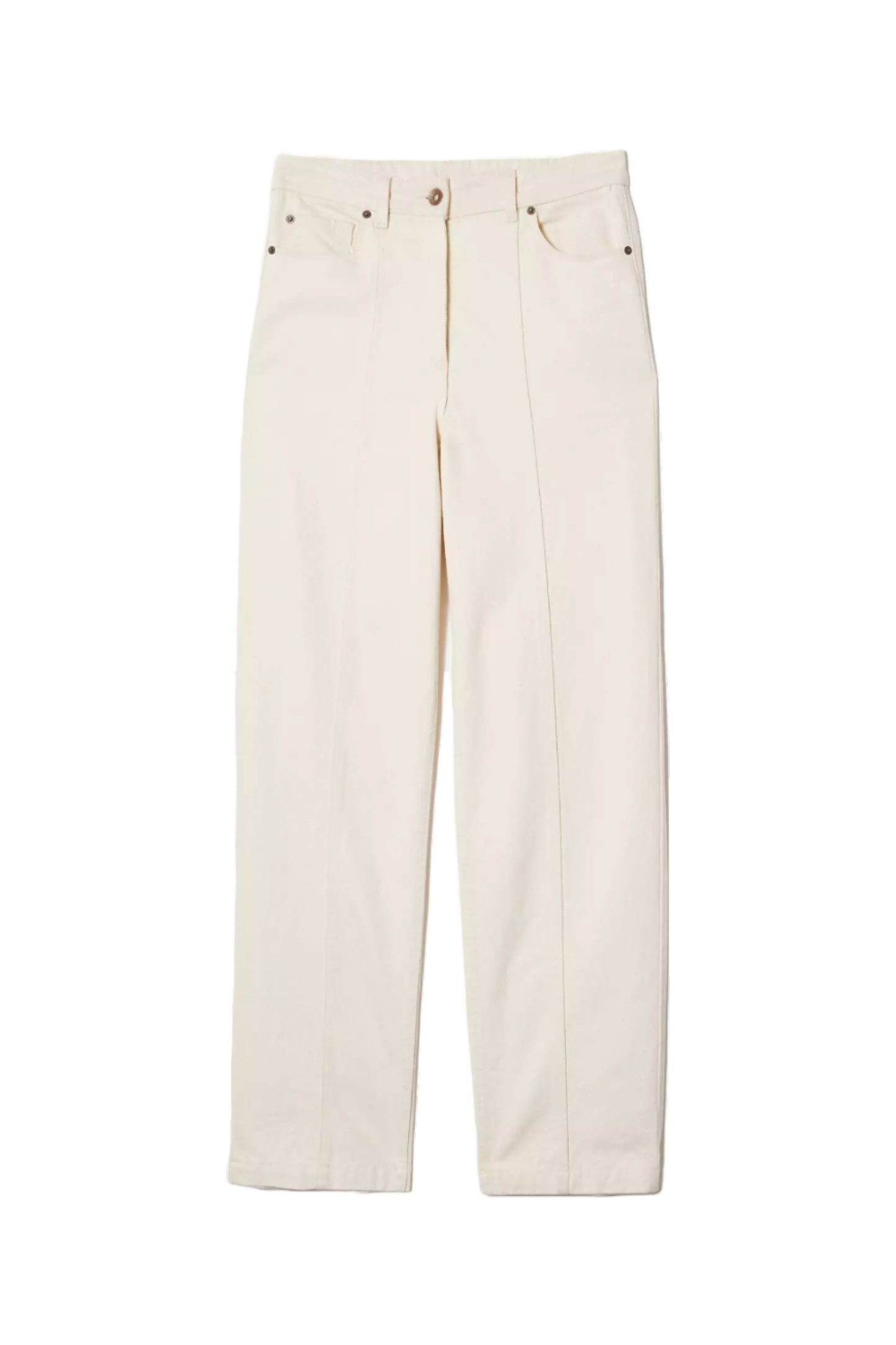 Tailored Ecru Loose Leg Jeans
