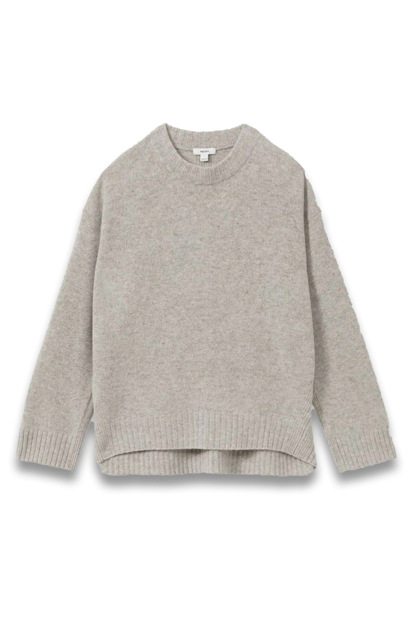 Elena Wool-Cashmere Crew Neck Jumper in Grey Marl