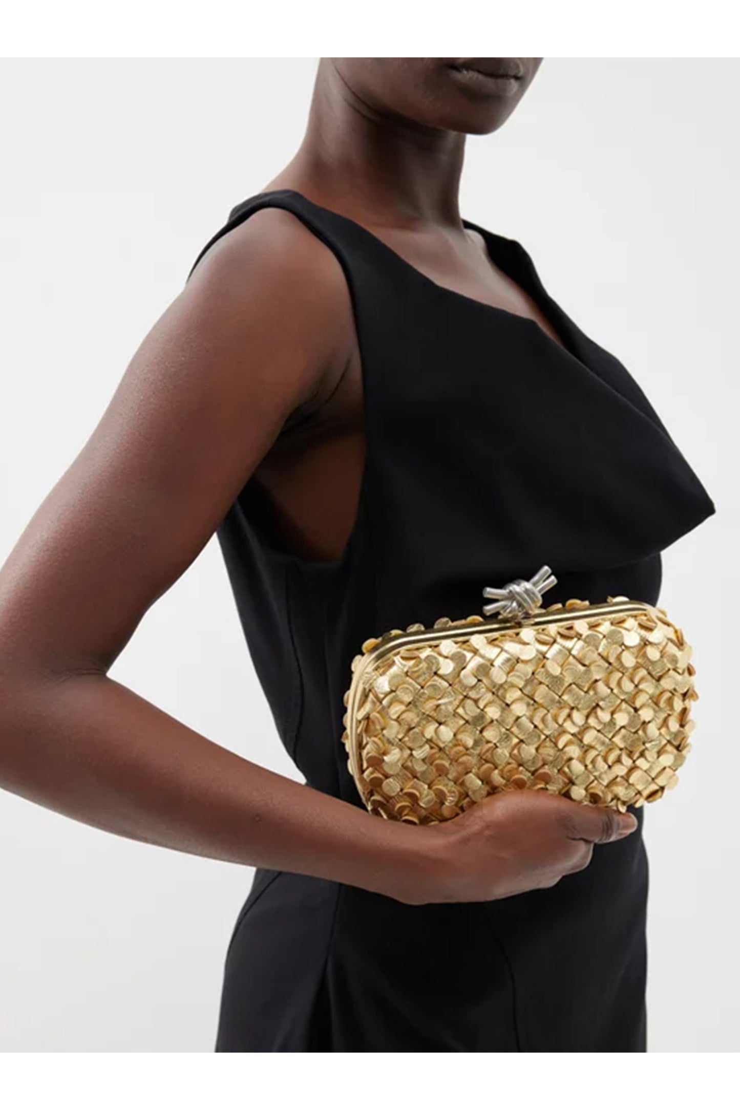 Knot Intrecciato-leather Minaudière Clutch Bag