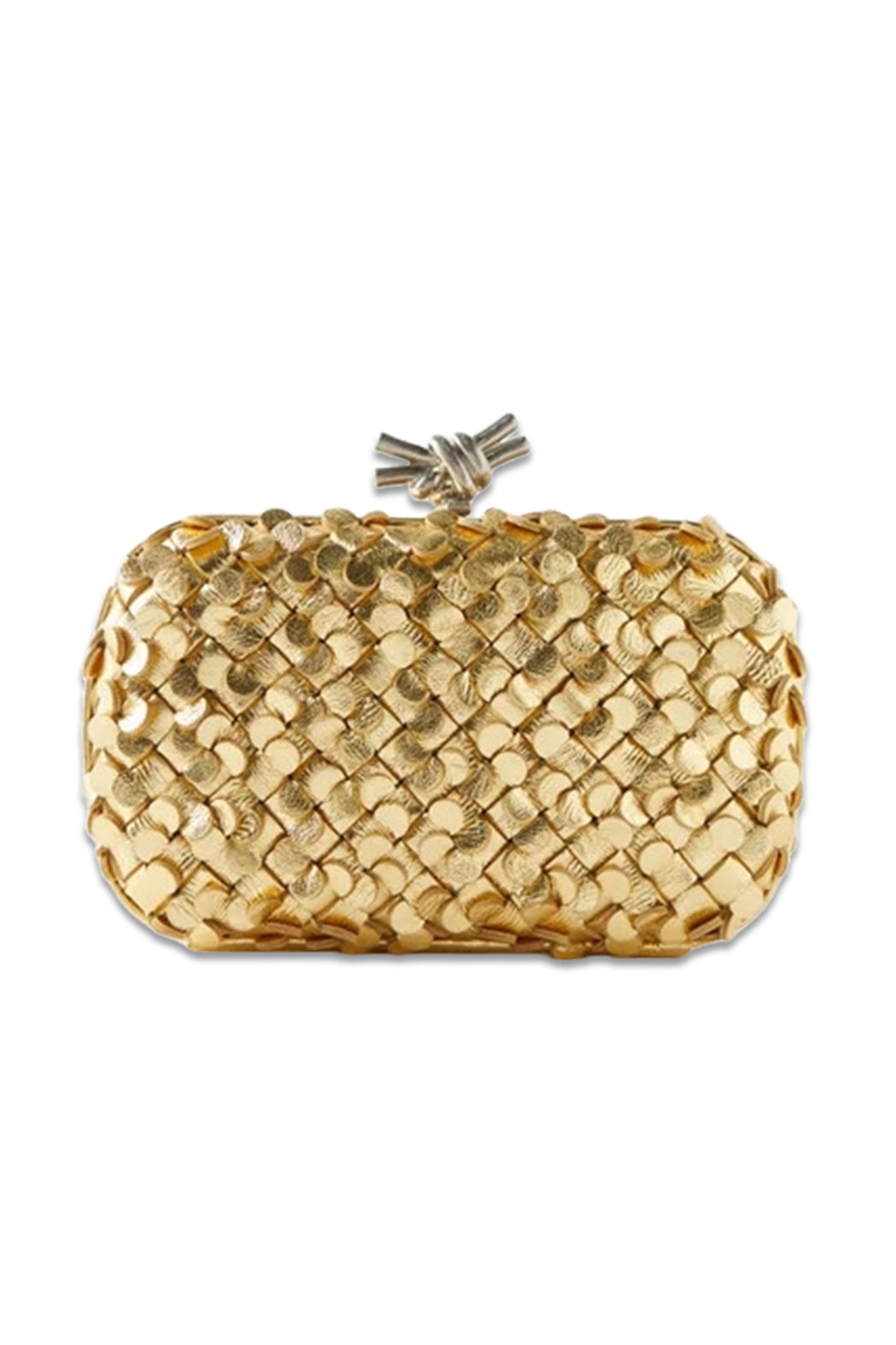 Knot Intrecciato-leather Minaudière Clutch Bag