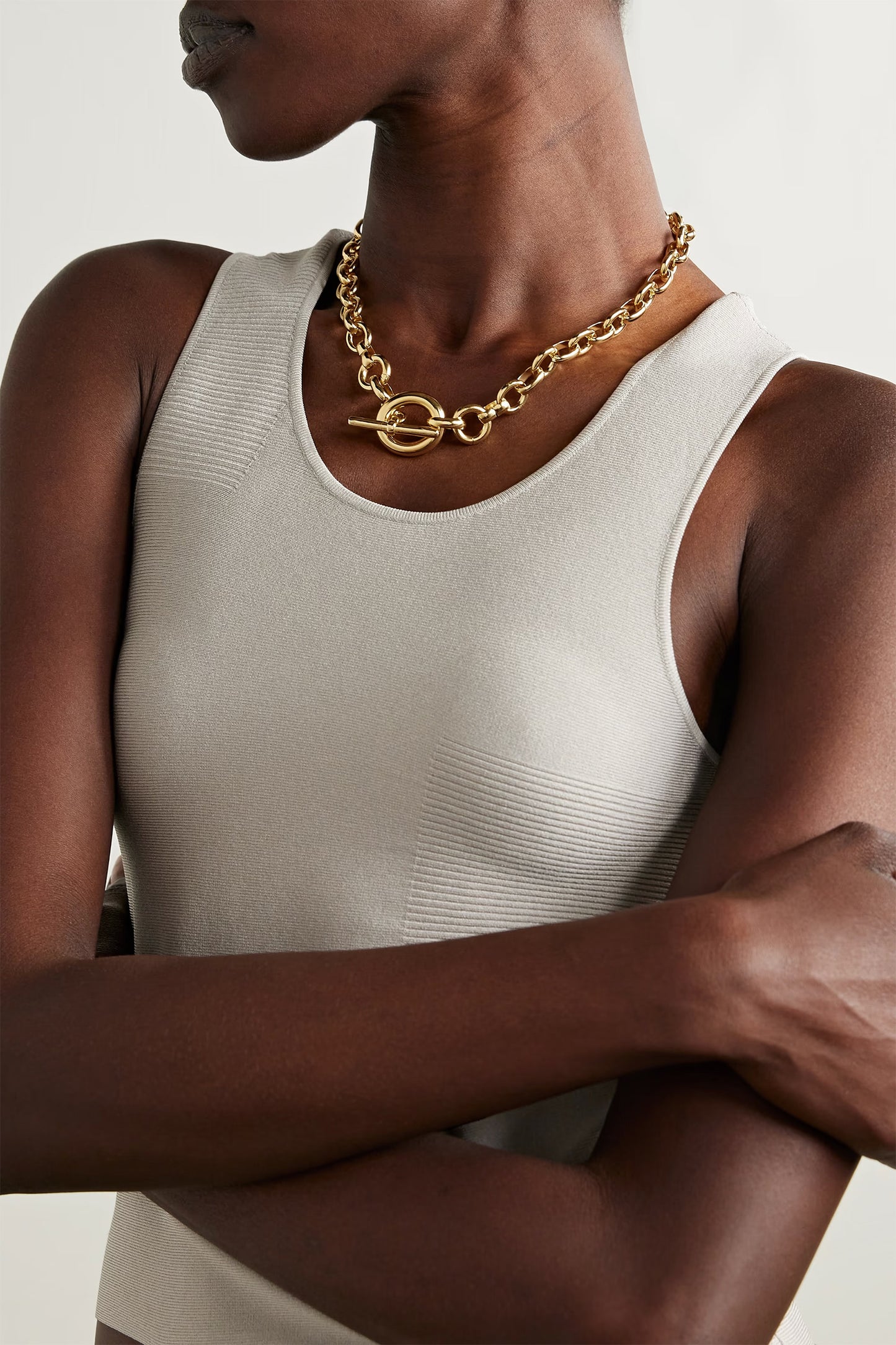 Portrait Recycled Gold-plated Necklace