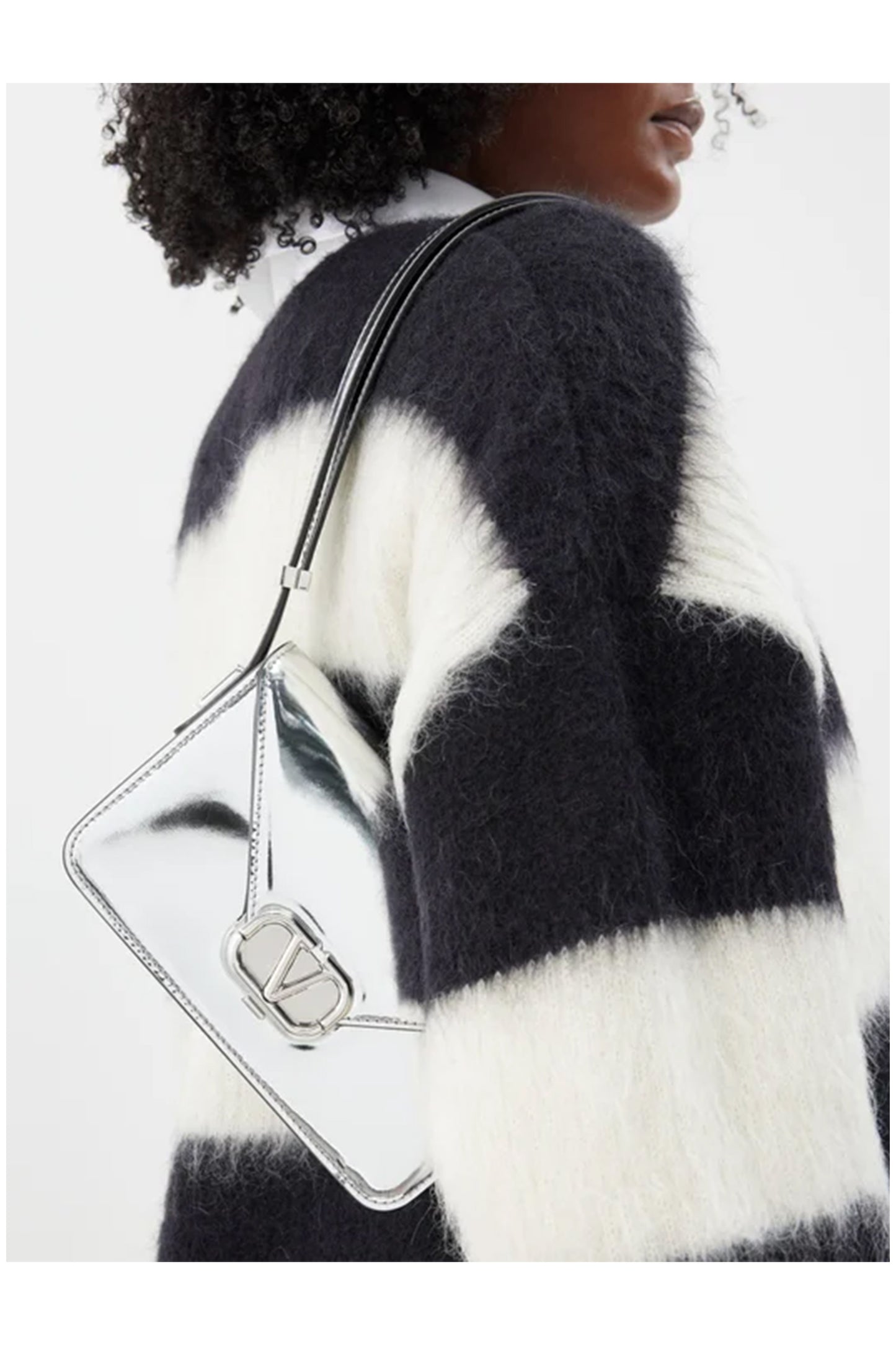 Letter Small Mirrored-leather Shoulder Bag