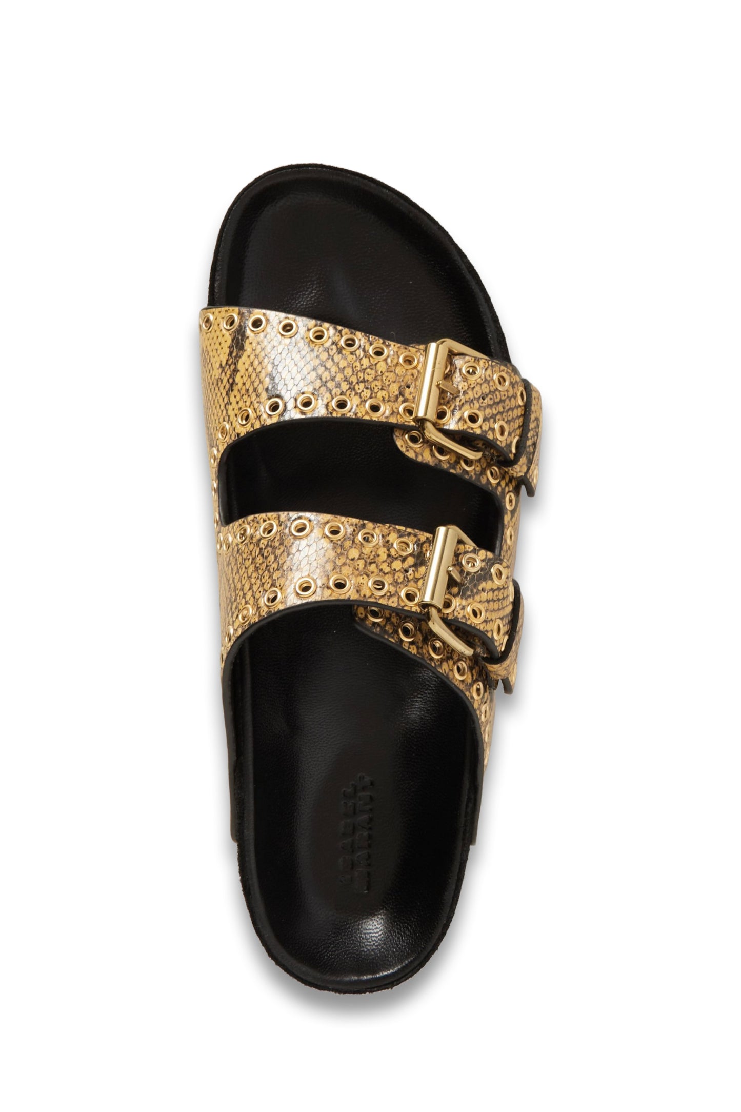 ISABEL MARANT Lennyo Eyelet-embellished Snake-effect Leather Slides