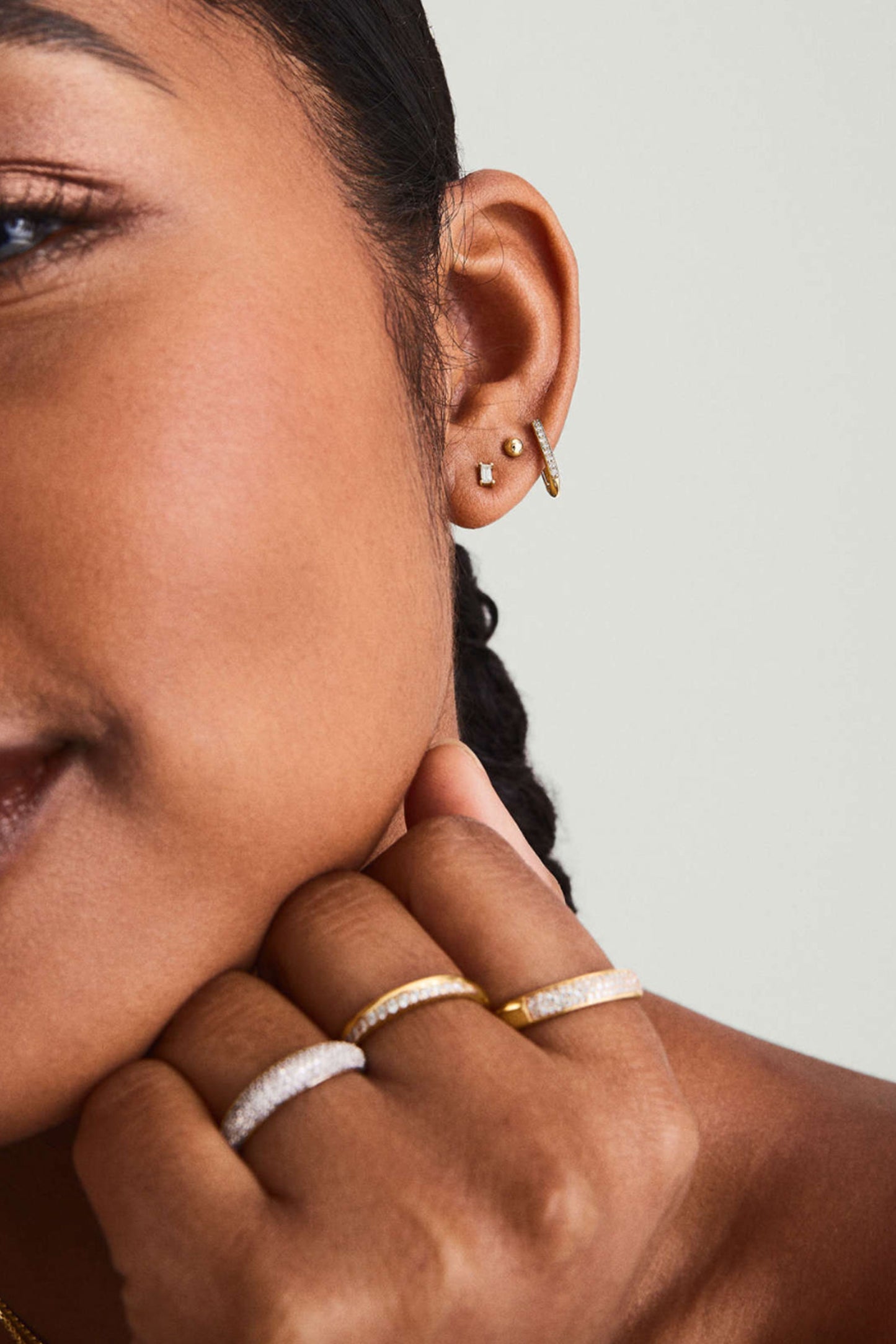 Mini Baguette Diamond Studs