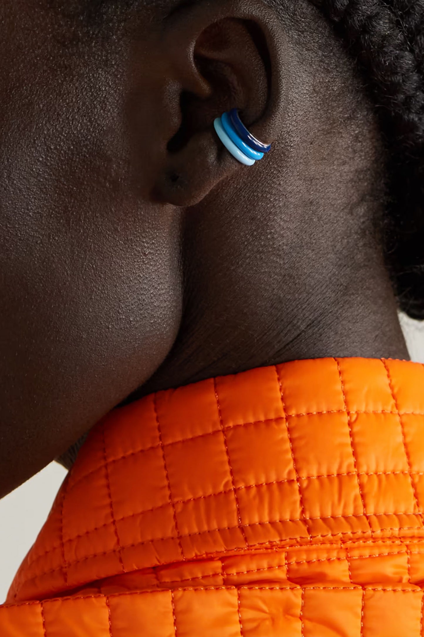 Ombré Set Of Three Sterling Silver And Enamel Ear Cuffs