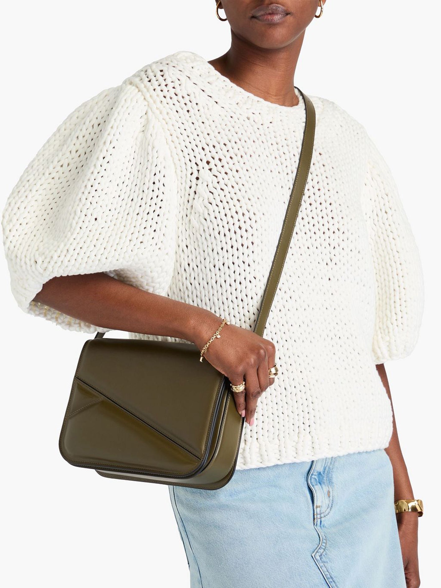 Oscar Trunk Medium Leather Shoulder Bag