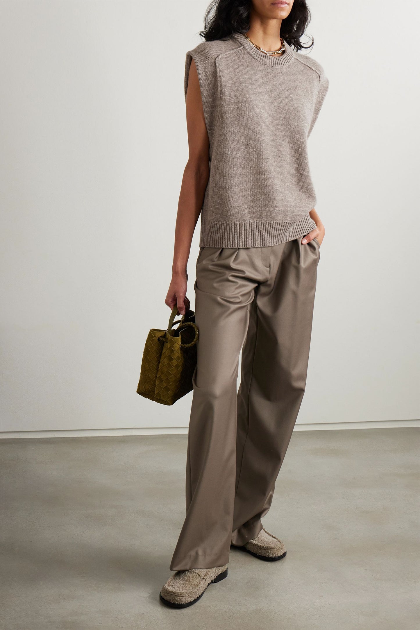 Mari Merino Wool and Cashmere-Blend Vest