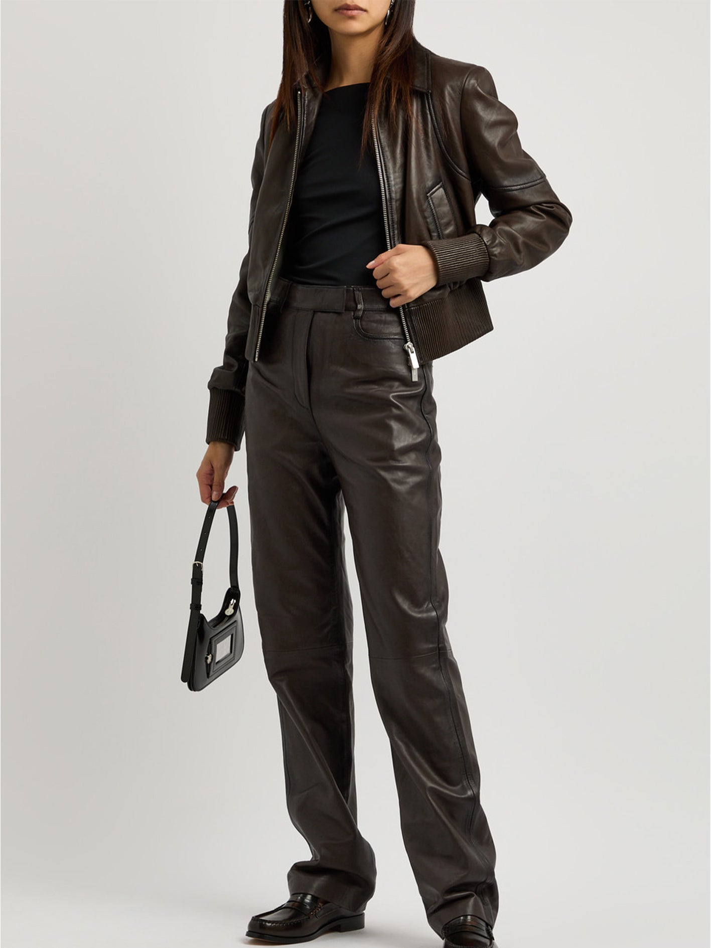 Straight-Leg Leather Trousers