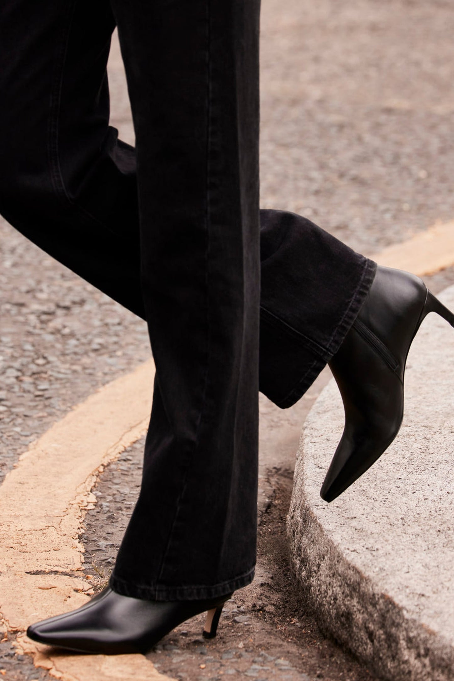 Tru Black Leather Ankle Boots