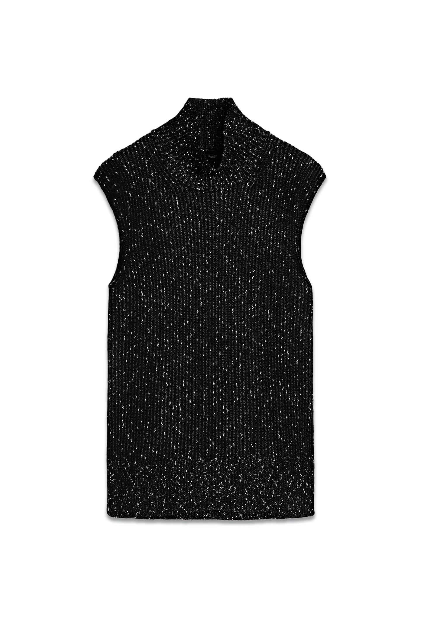 Mouliné Knit High Neck Waistcoat