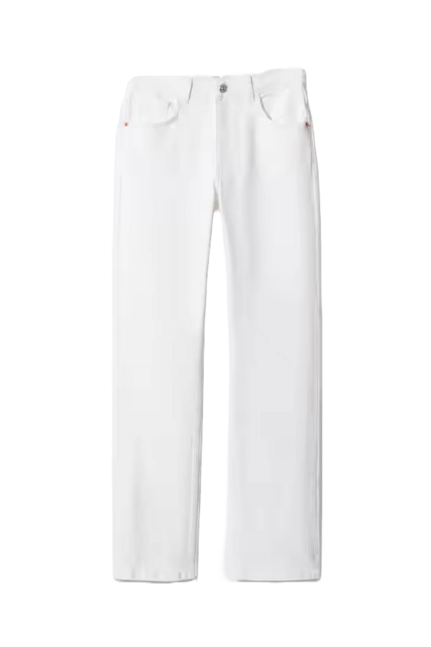 Medium-Comfort White Straight Jeans
