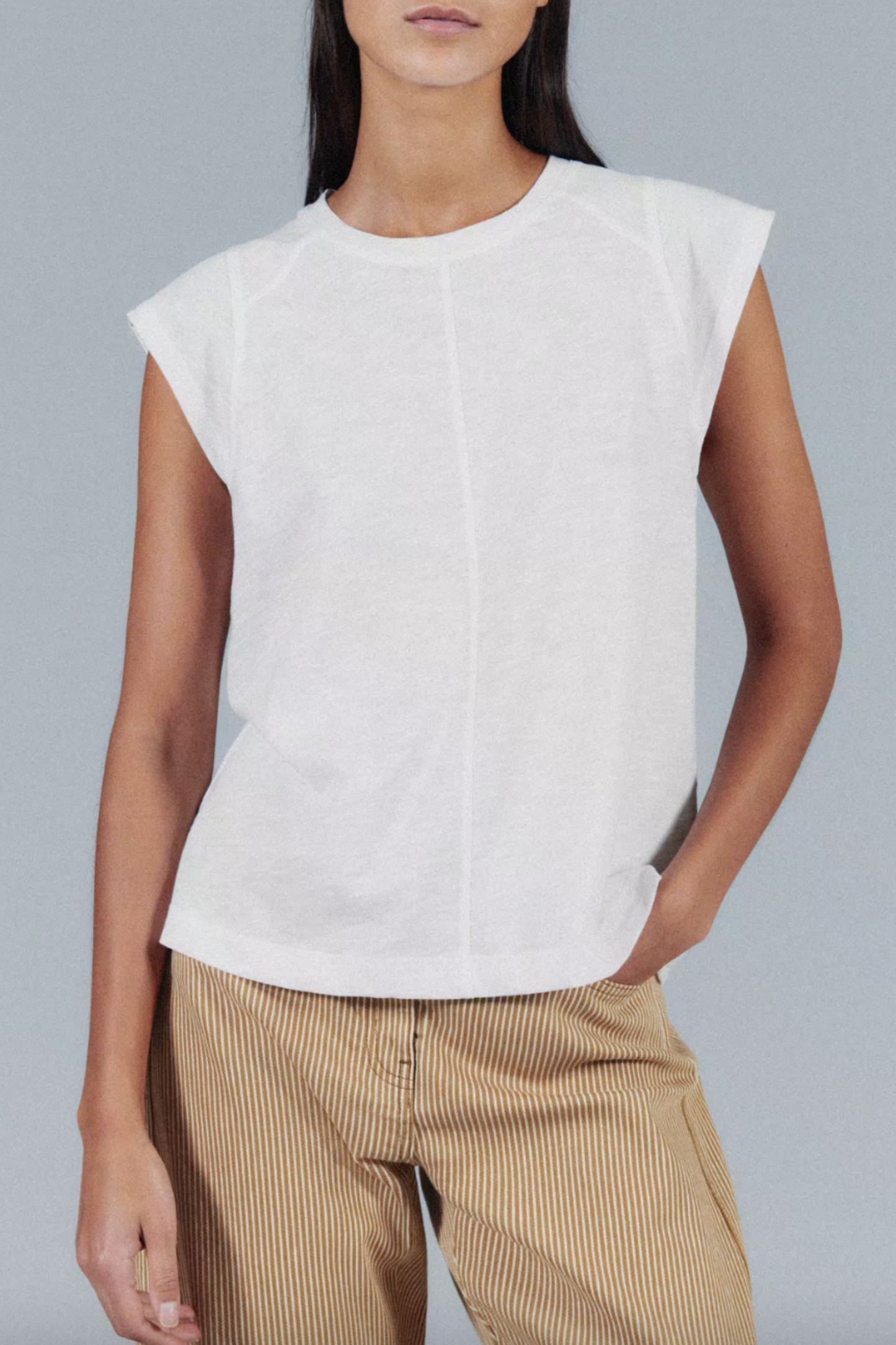 Cap Sleeve Crew Neck Swing Tee