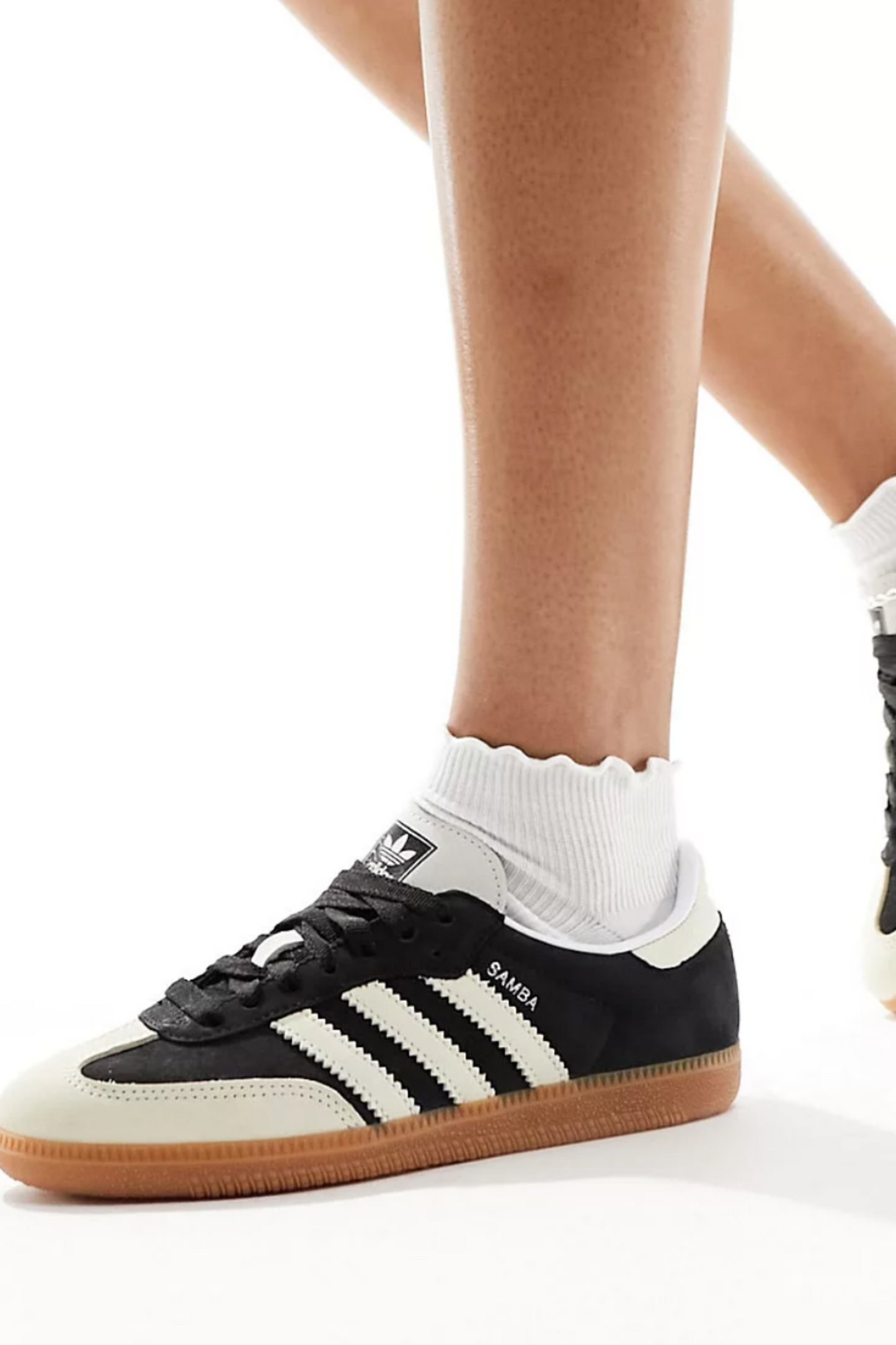 Adidas Originals Samba OG Trainers In Black And Beige Suede