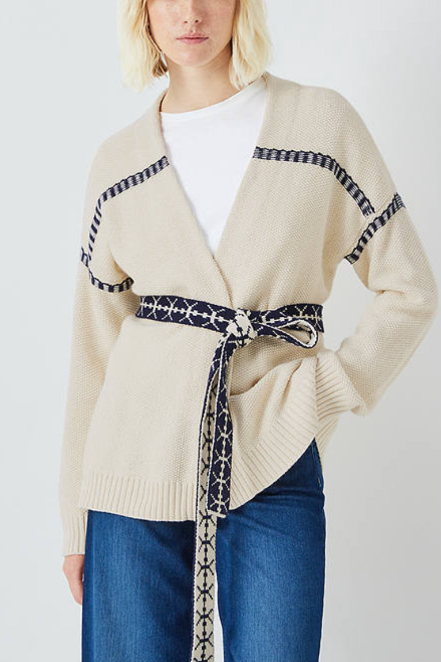 Belted Wool Blend Cardigan
