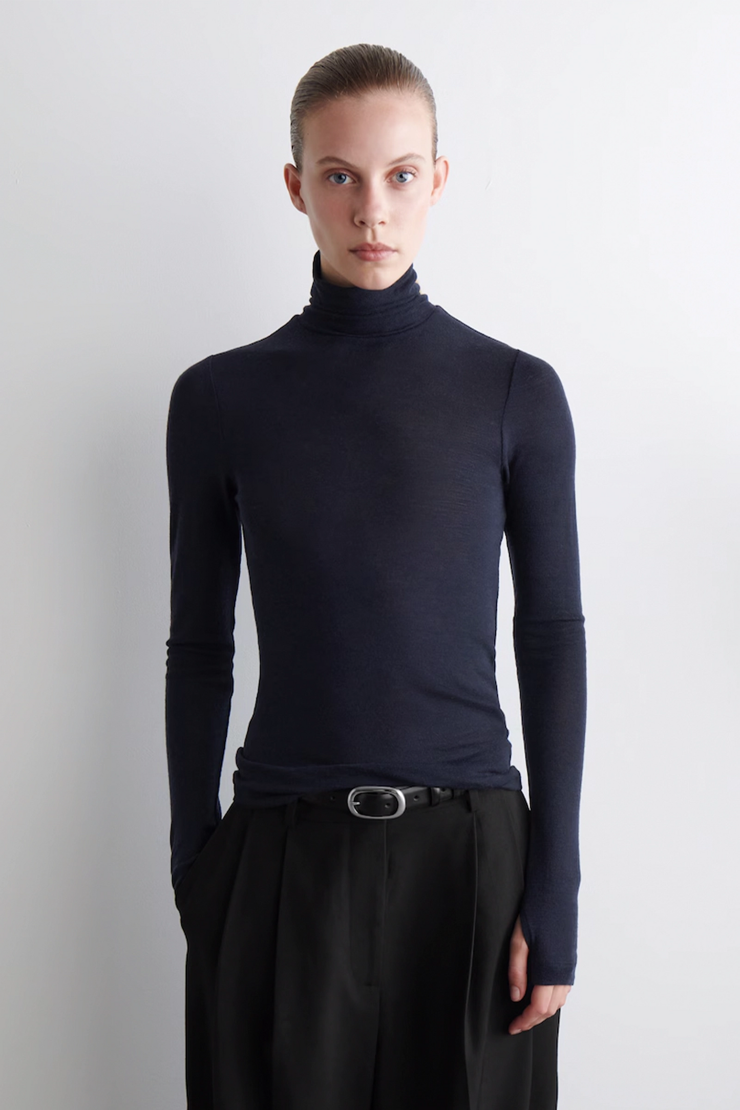 Merino Wool High-Neck Top
