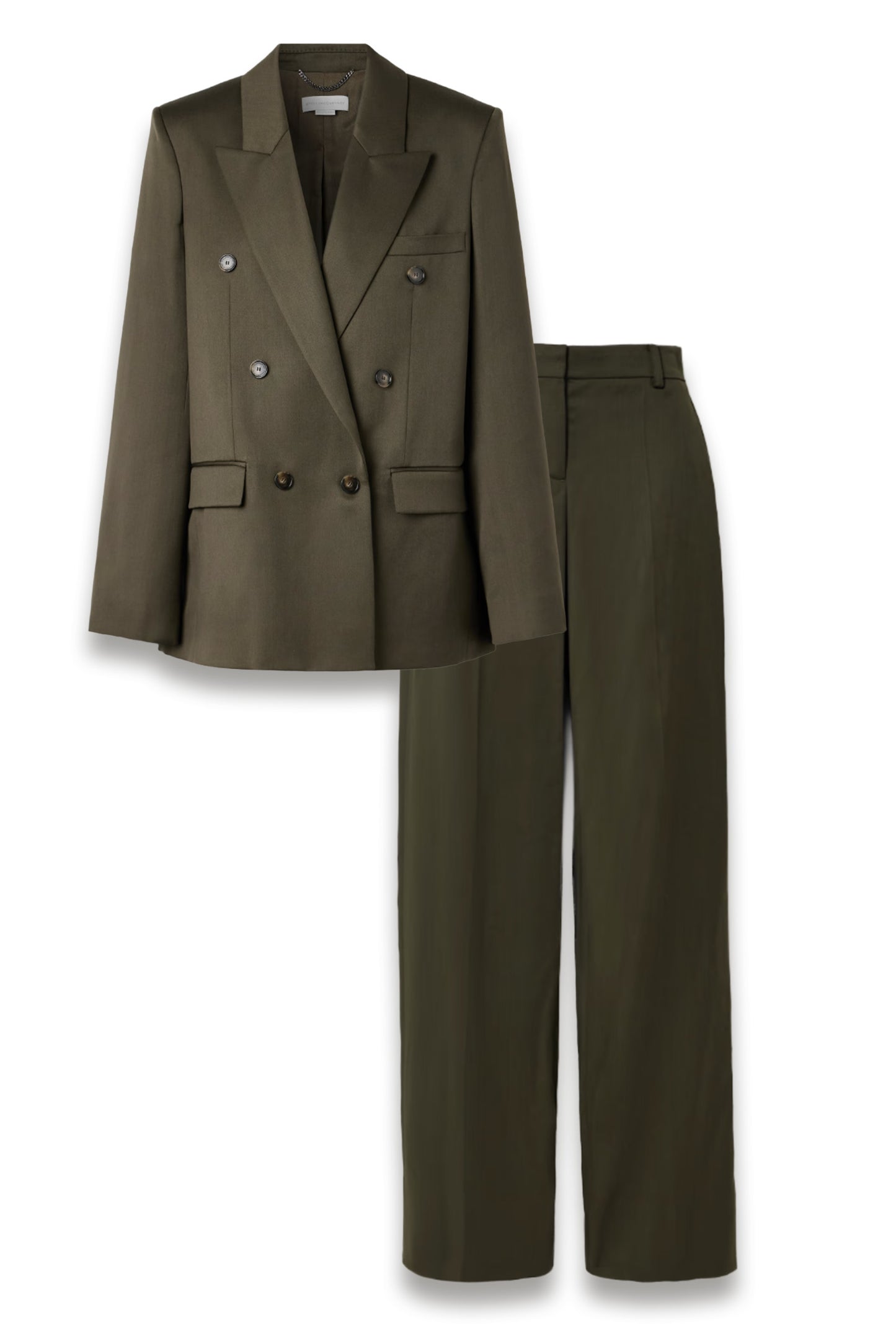 Double-breasted Wool-crepe Blazer and Wide Leg Trousers