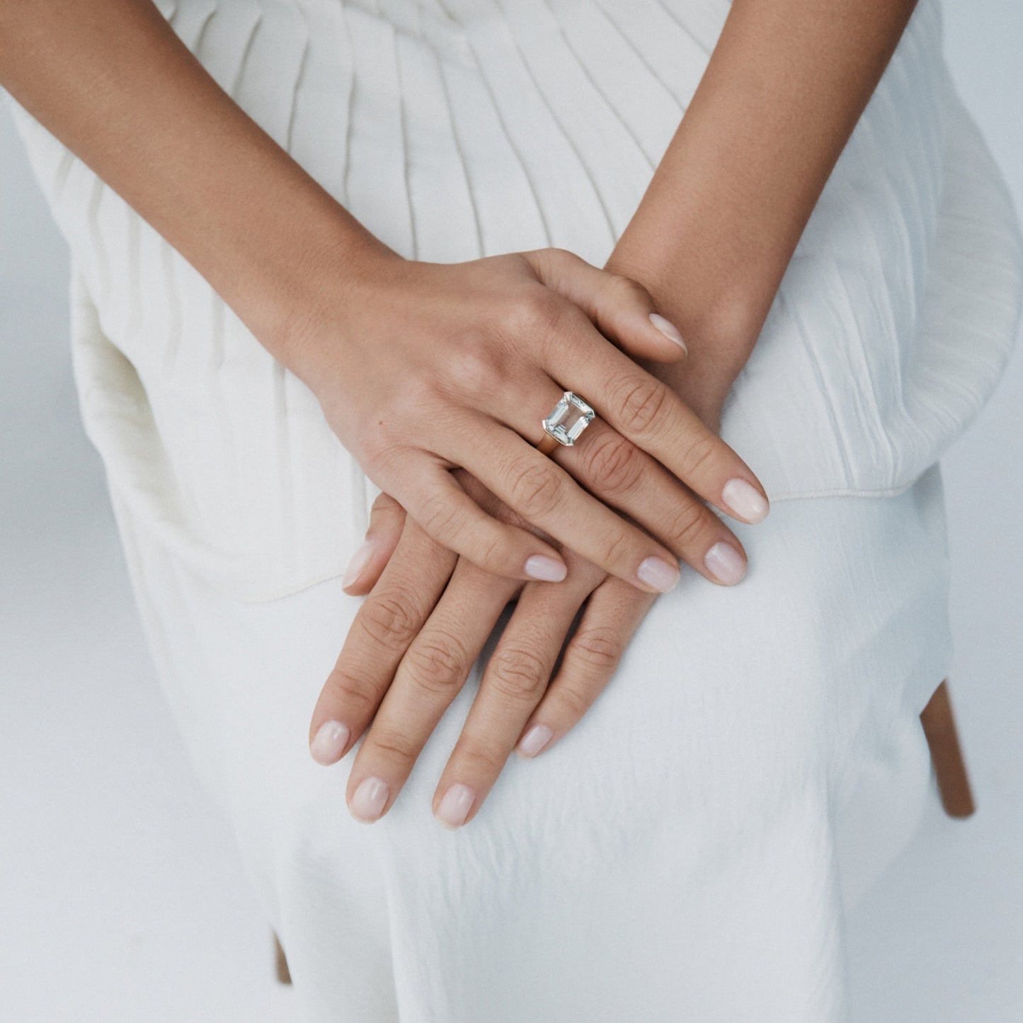 Mint Quartz Domino Ring