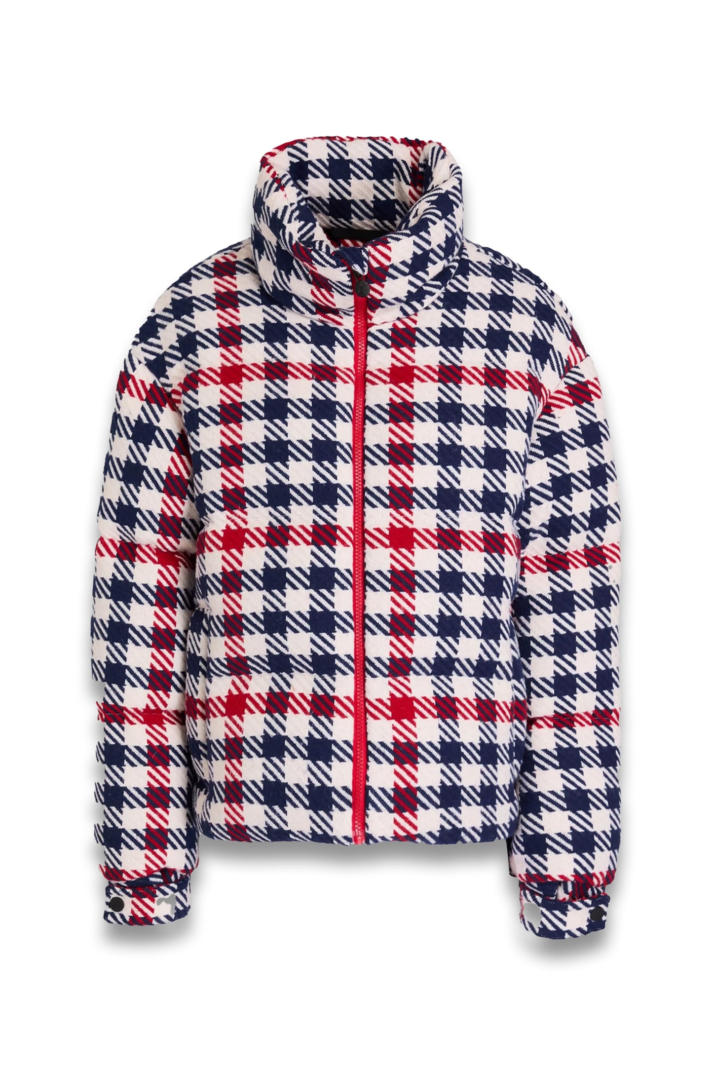 Quilted checked twill down ski jacket