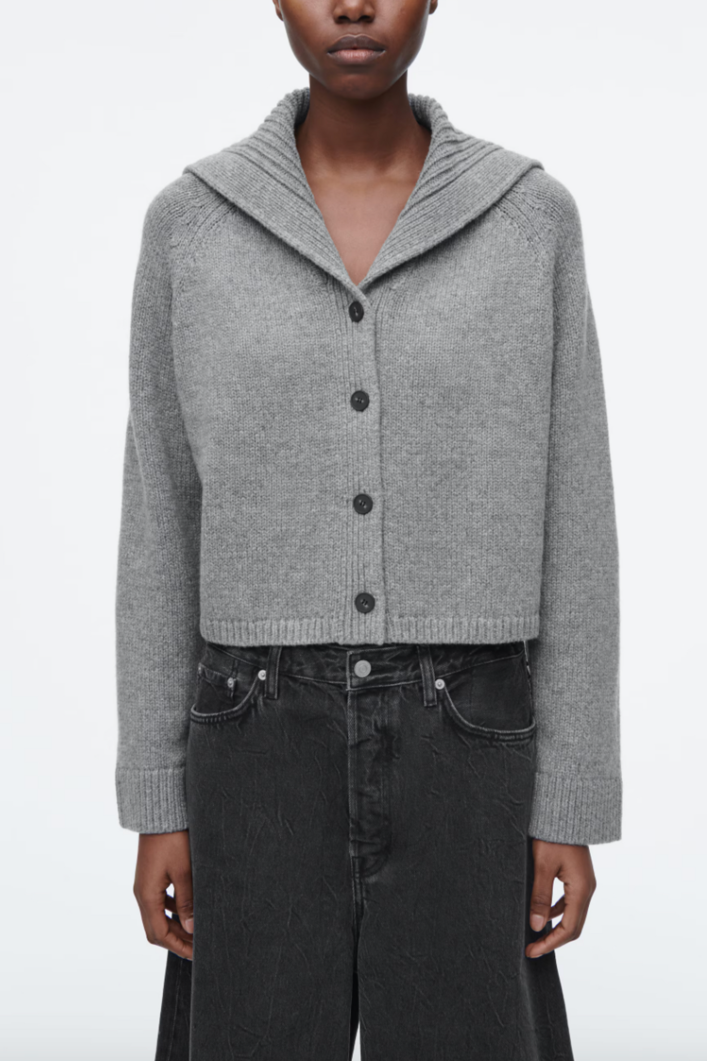 Sailor-Collar Wool Cardigan