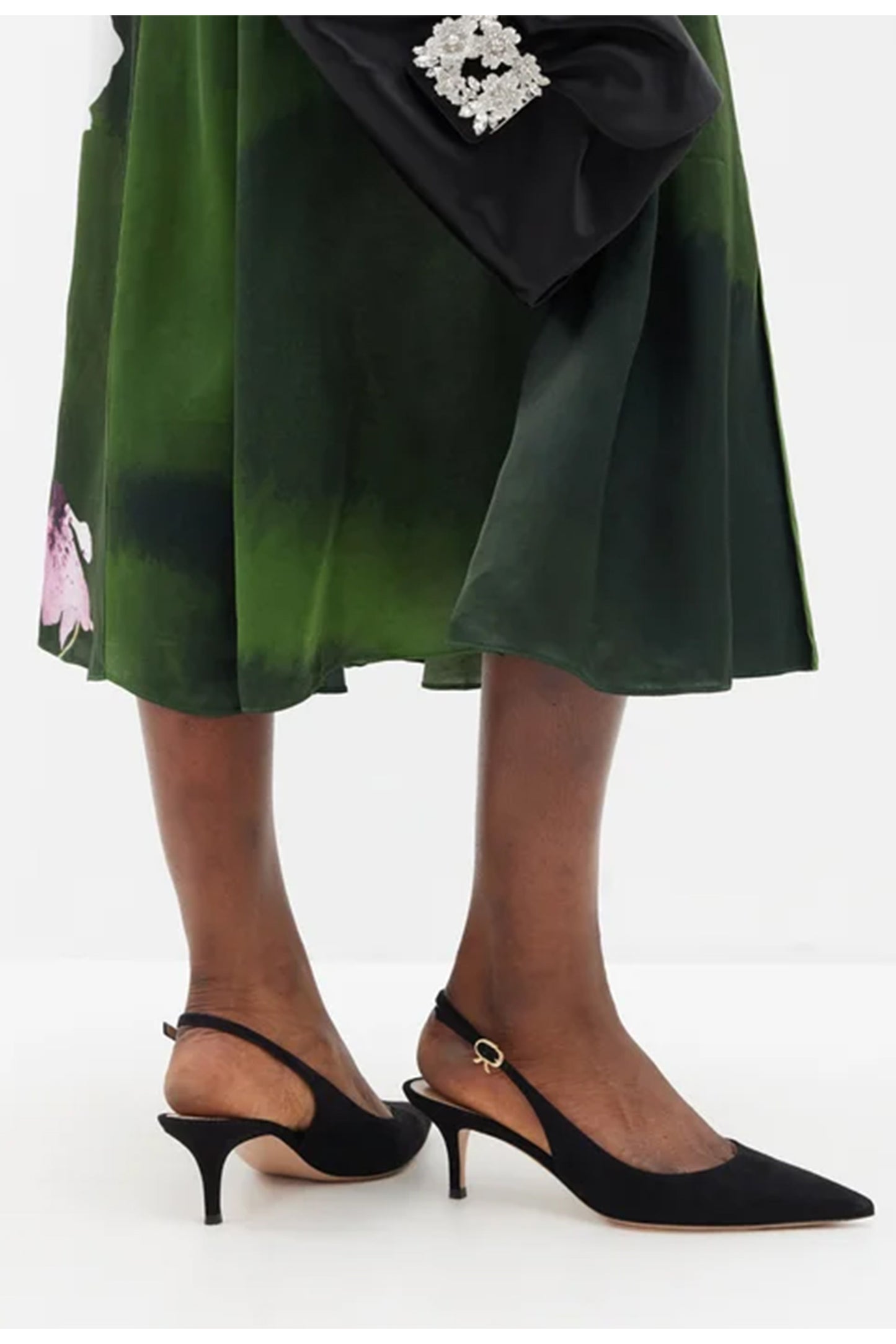 Ribbon 55 Suede Slingback Pumps