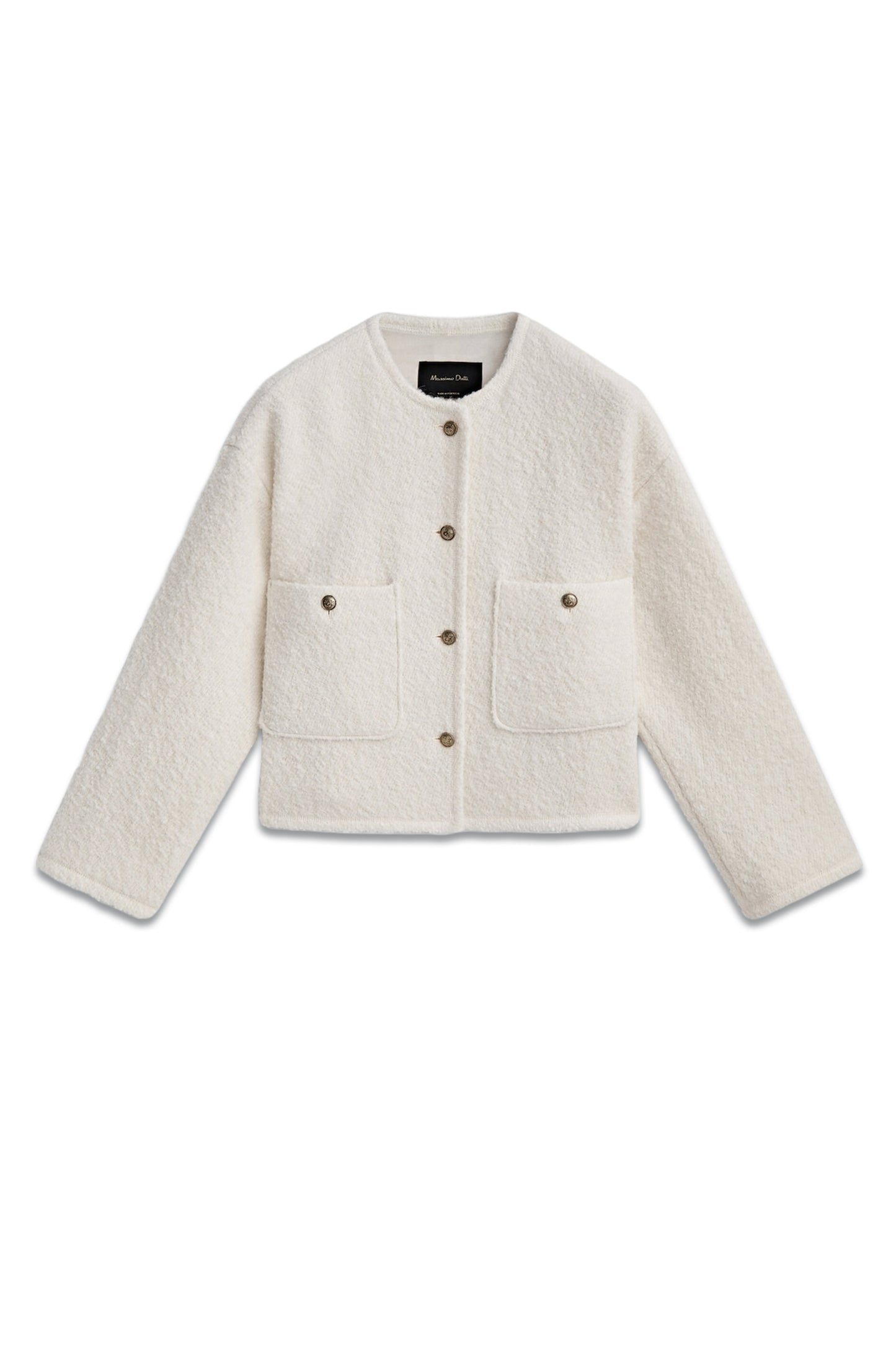 Short Drop-shoulder Textured Jacket