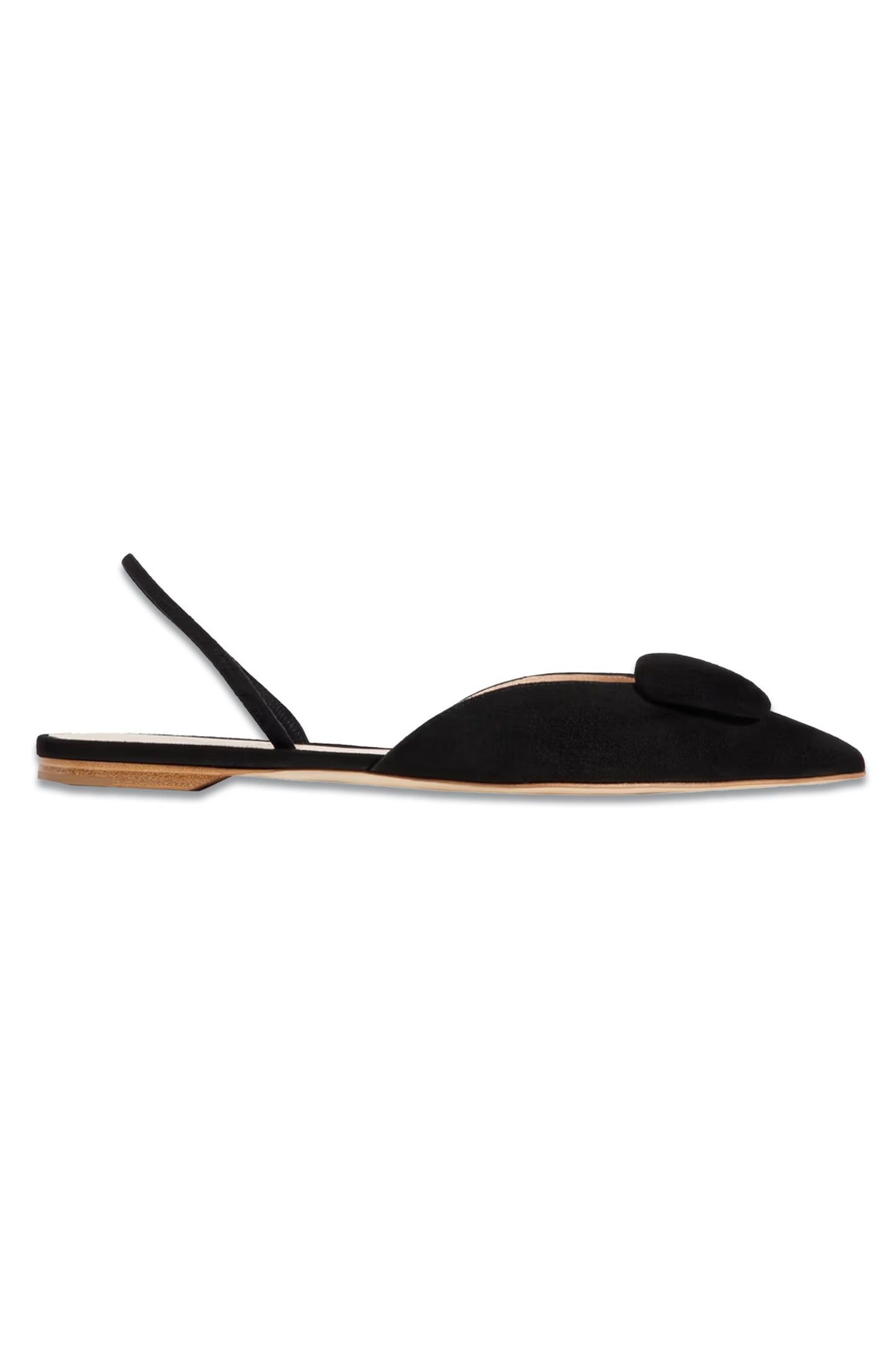 Sabine Embellished Suede Slingback Point-Toe Flats