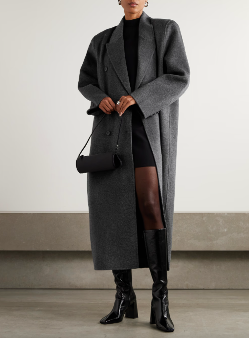 Gaia Double Breasted Wool Blend Coat