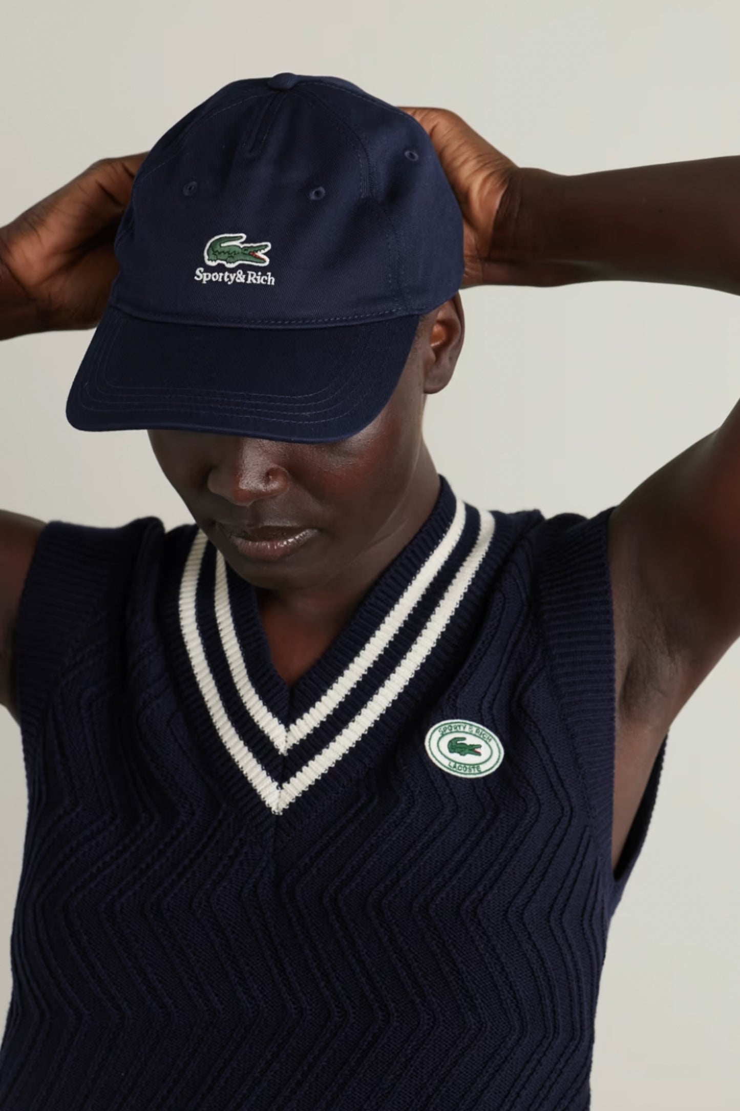 x Lacoste Serif Embroidered Cotton-Twill Baseball Cap