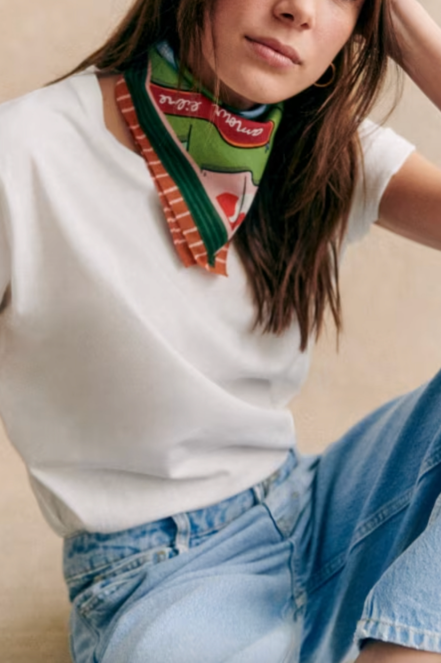 Sézane x Pangea Green Gaston Scarf