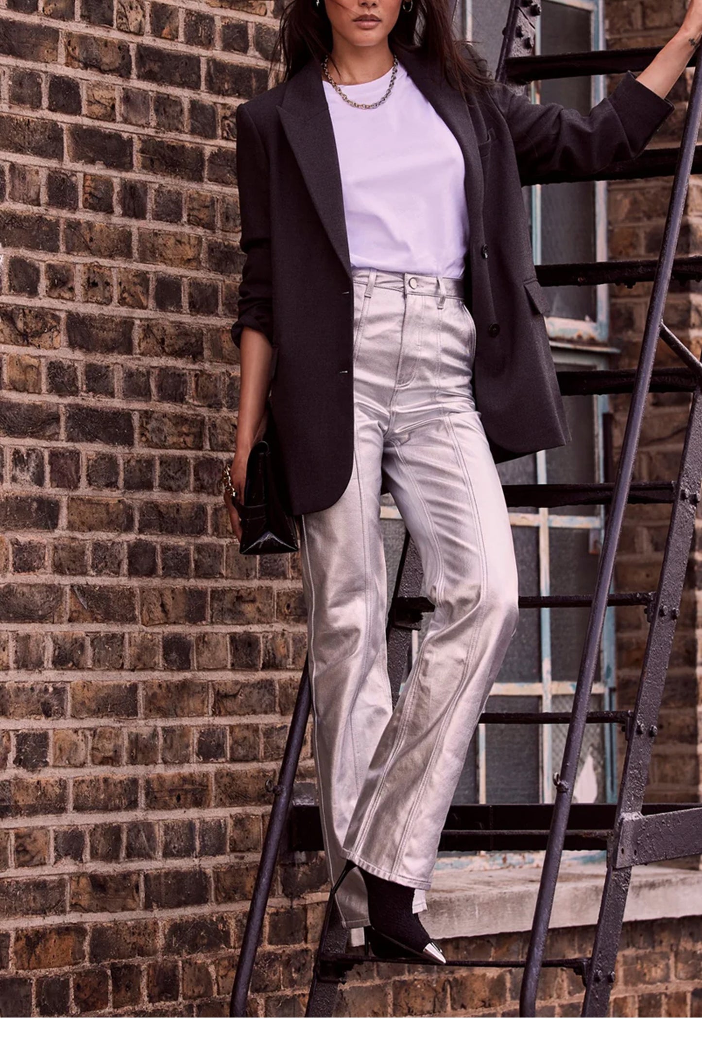 Silver Straight Jeans