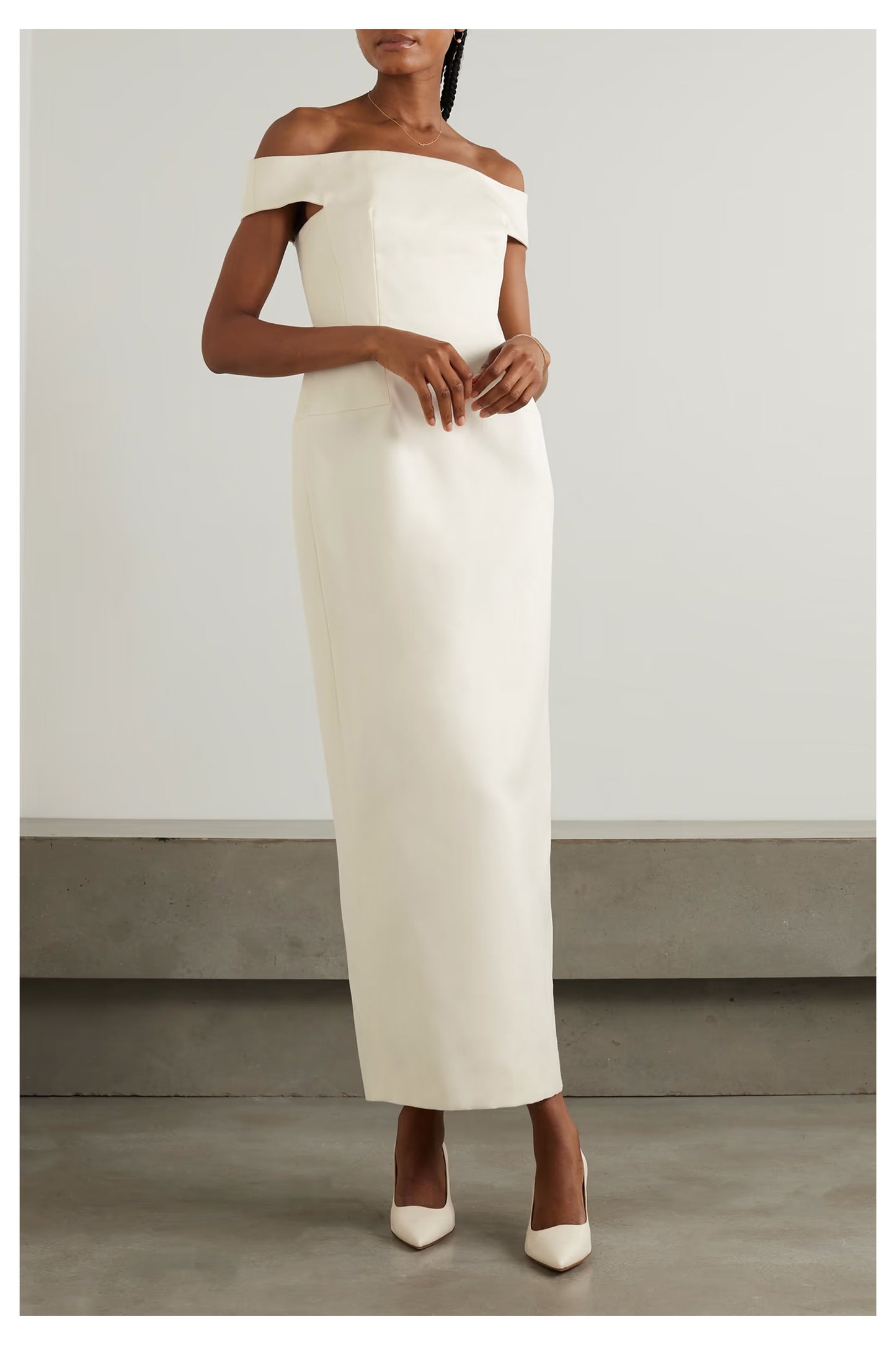 Sloane Off-the-shoulder Wool and Silk-blend Maxi Dress