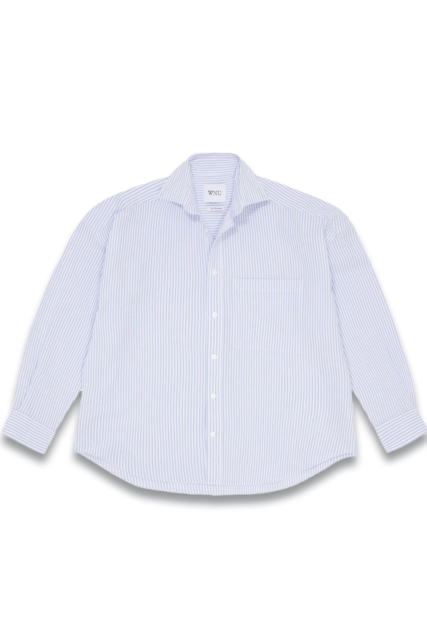 The Weekend: Seersucker Rain Blue Stripe