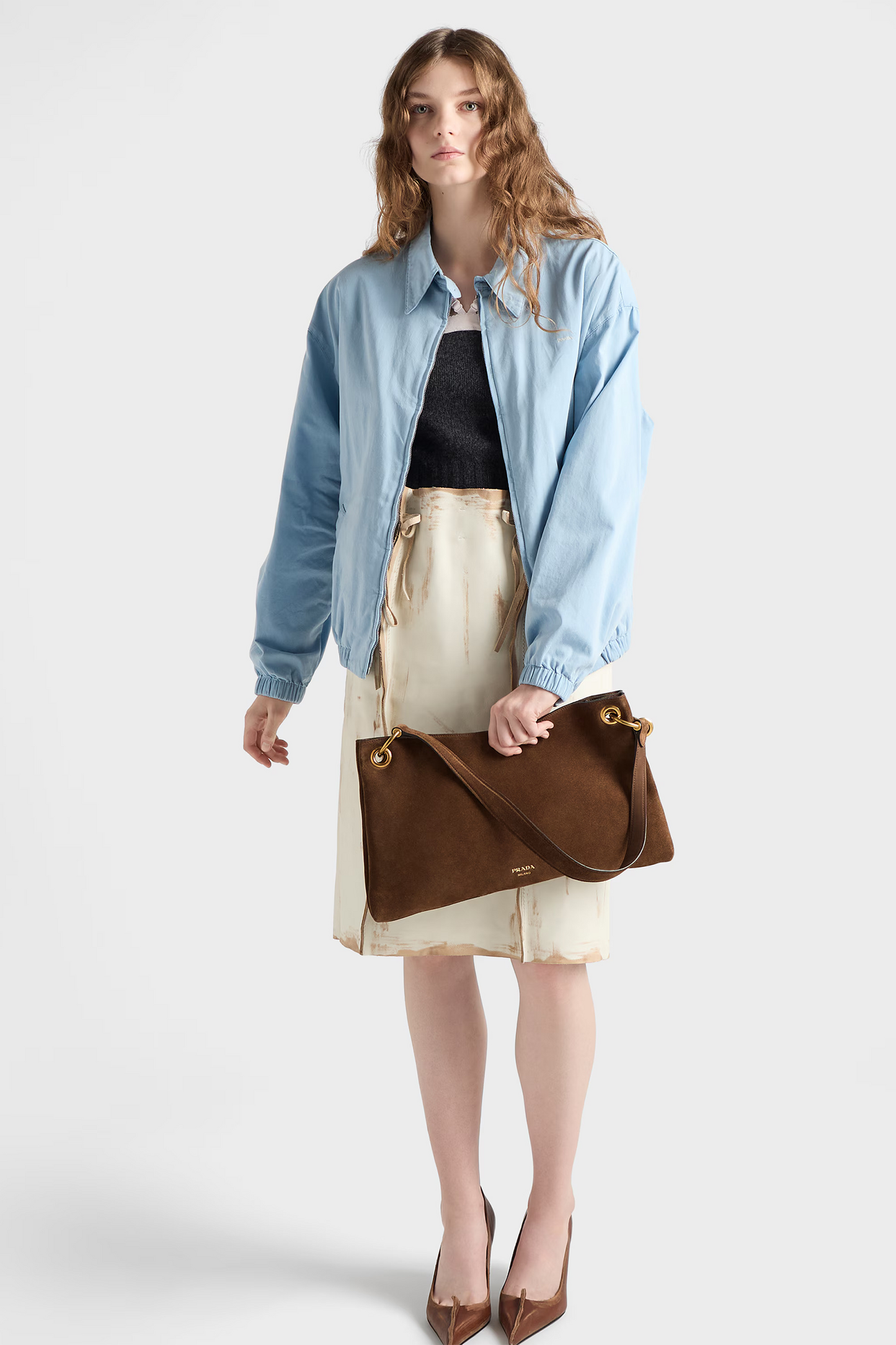 Etude Large Suede Shoulder Bag