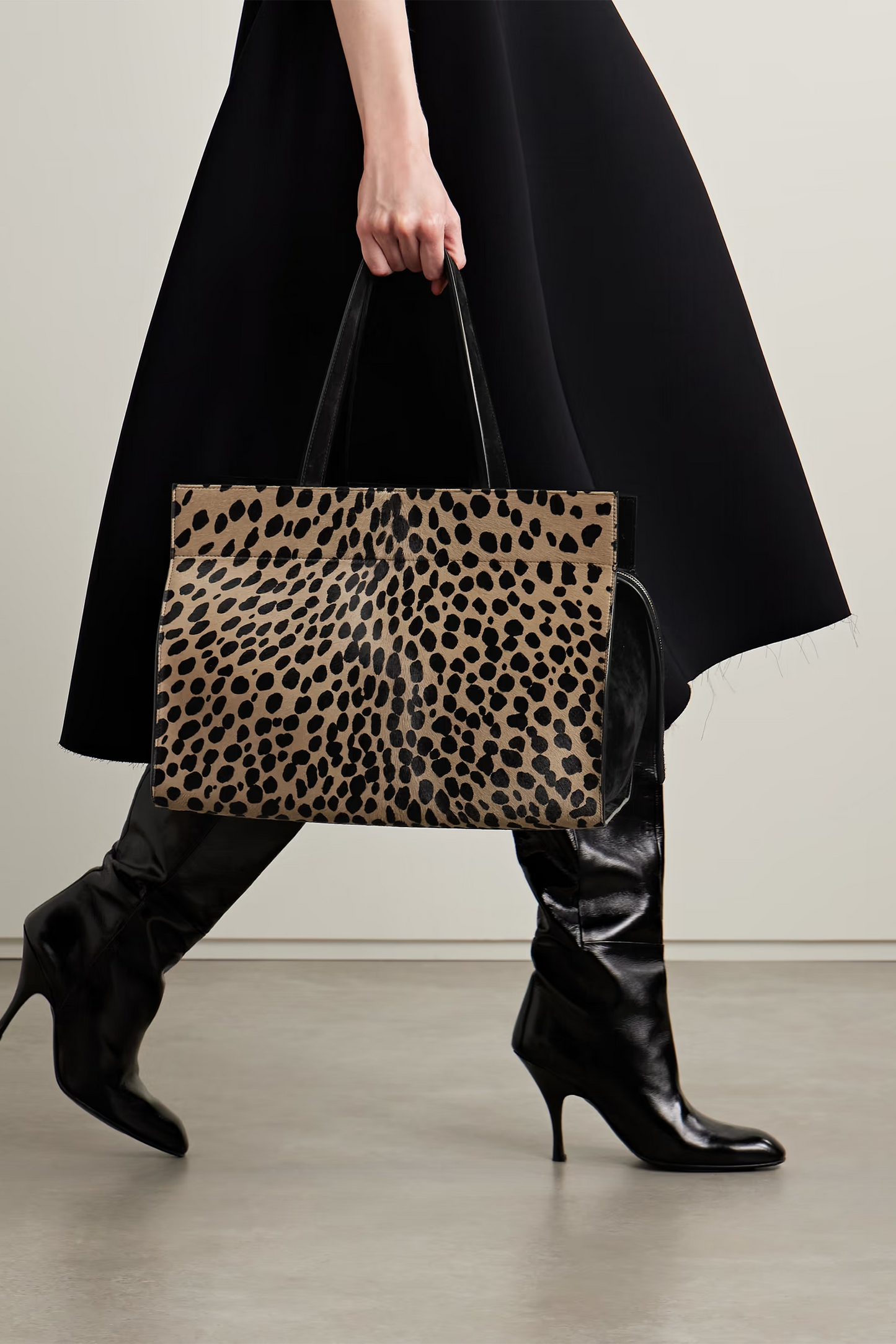 Crosby Leather-trimmed Leopard-print Calf Hair Tote