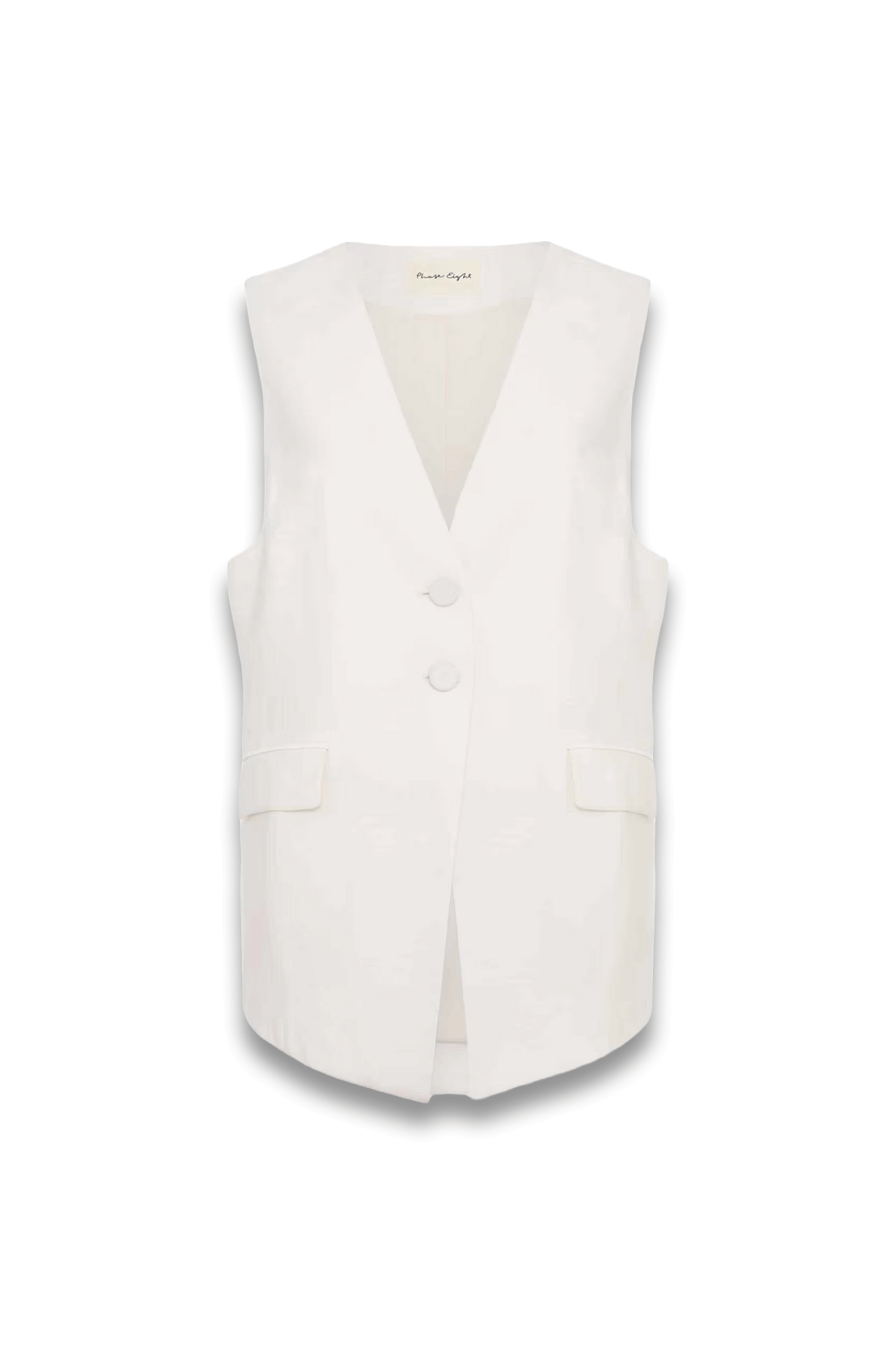 Inara White Longline Waistcoat