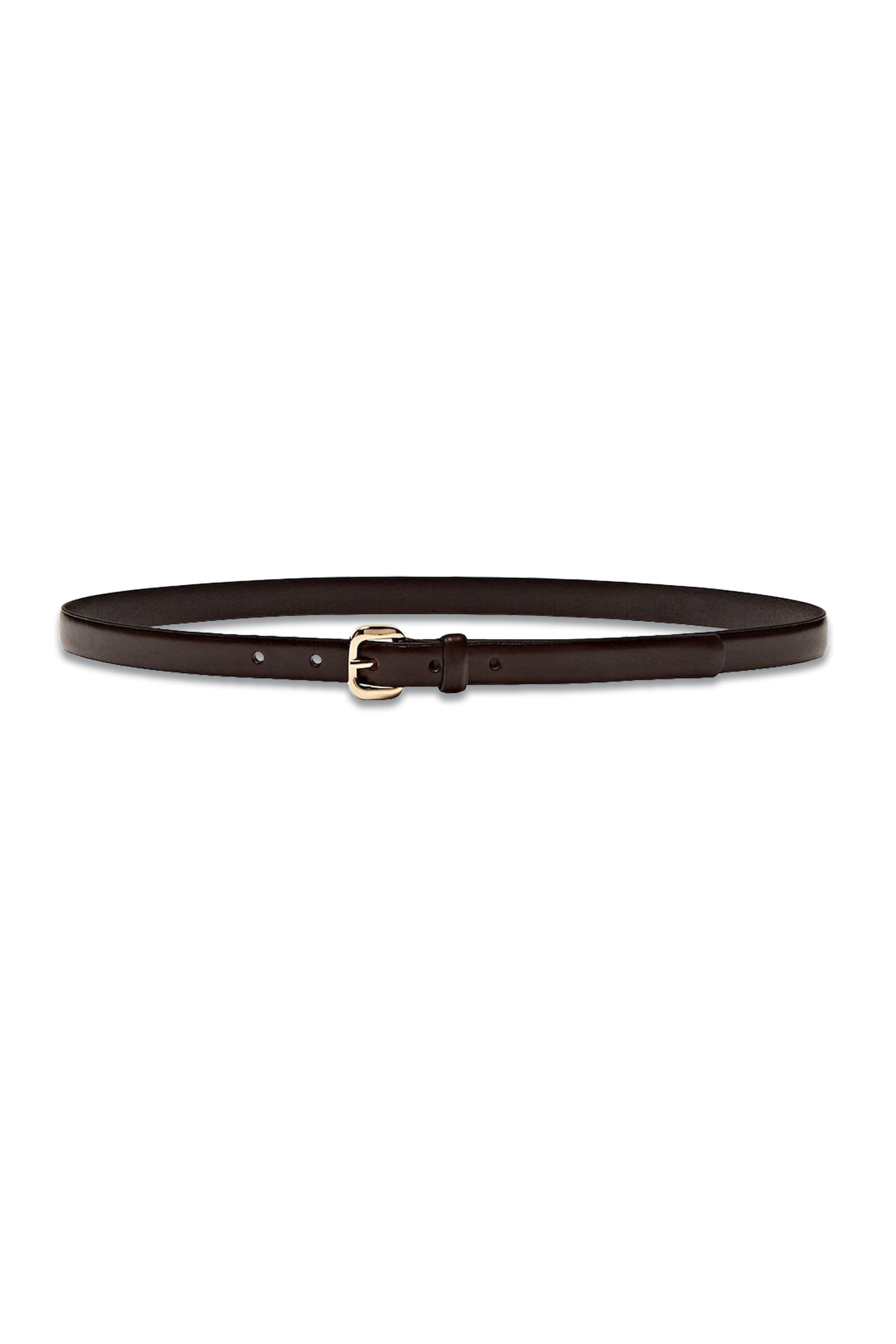 Thin Leather Belt with Round Buckle