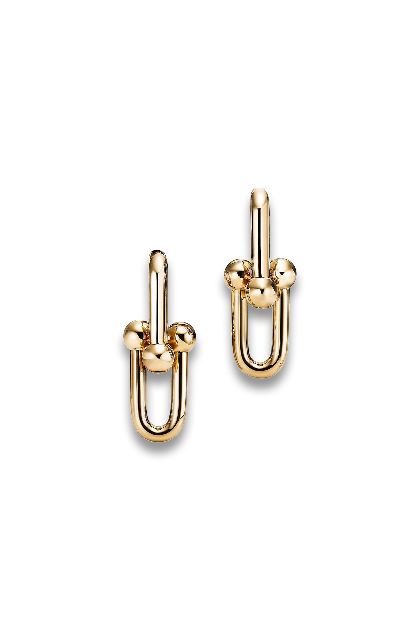 Large Link Earrings in Yellow Gold