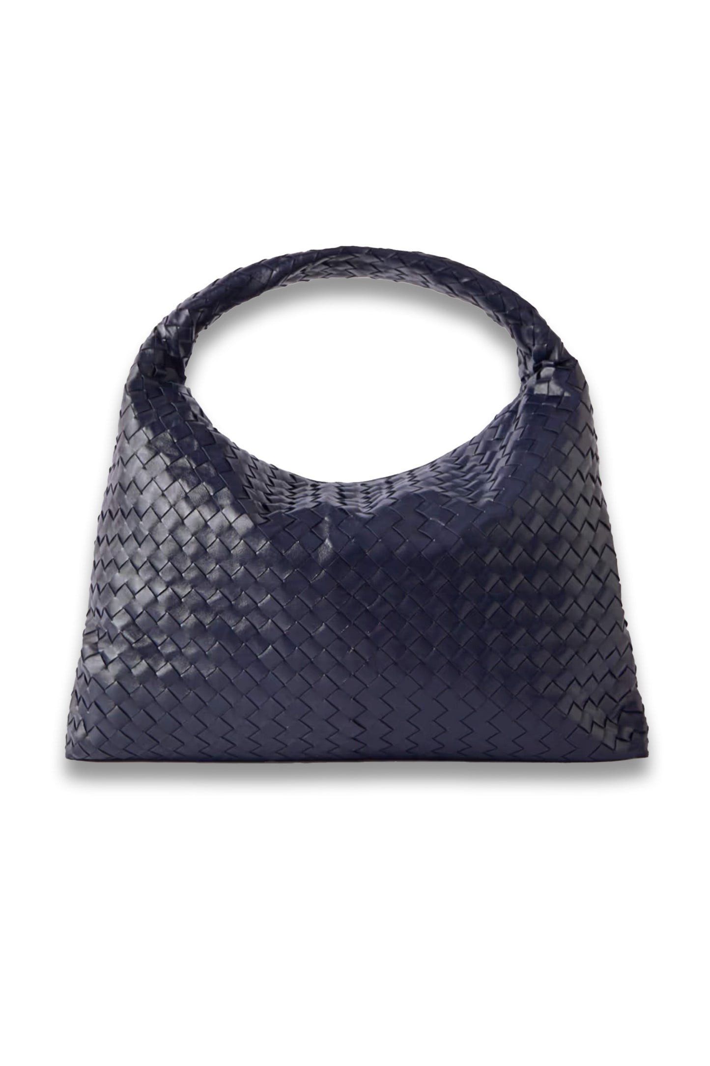 Hop large intrecciato leather tote blue