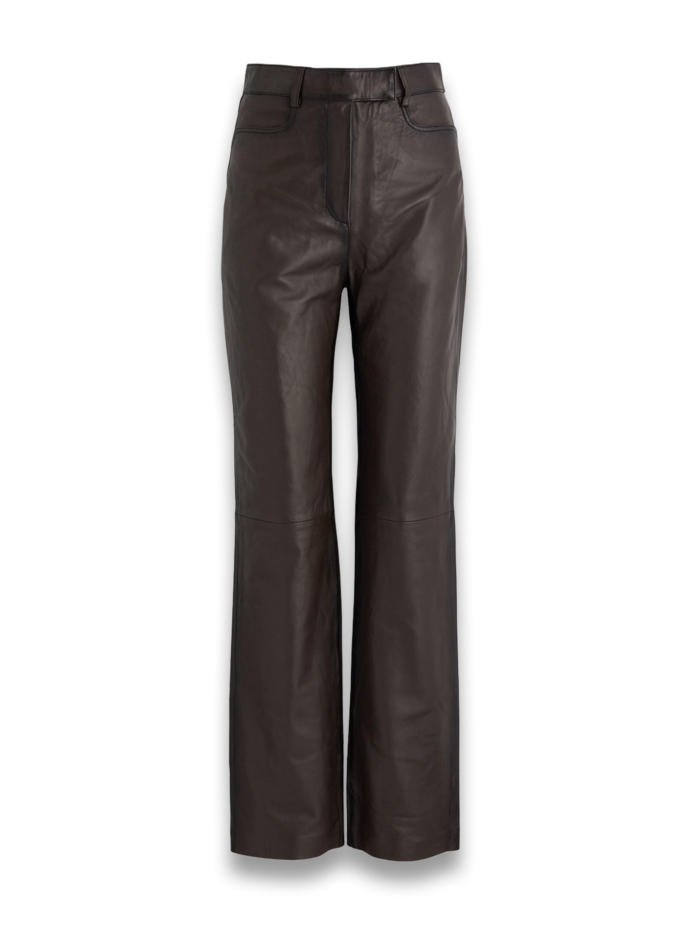 Straight-Leg Leather Trousers