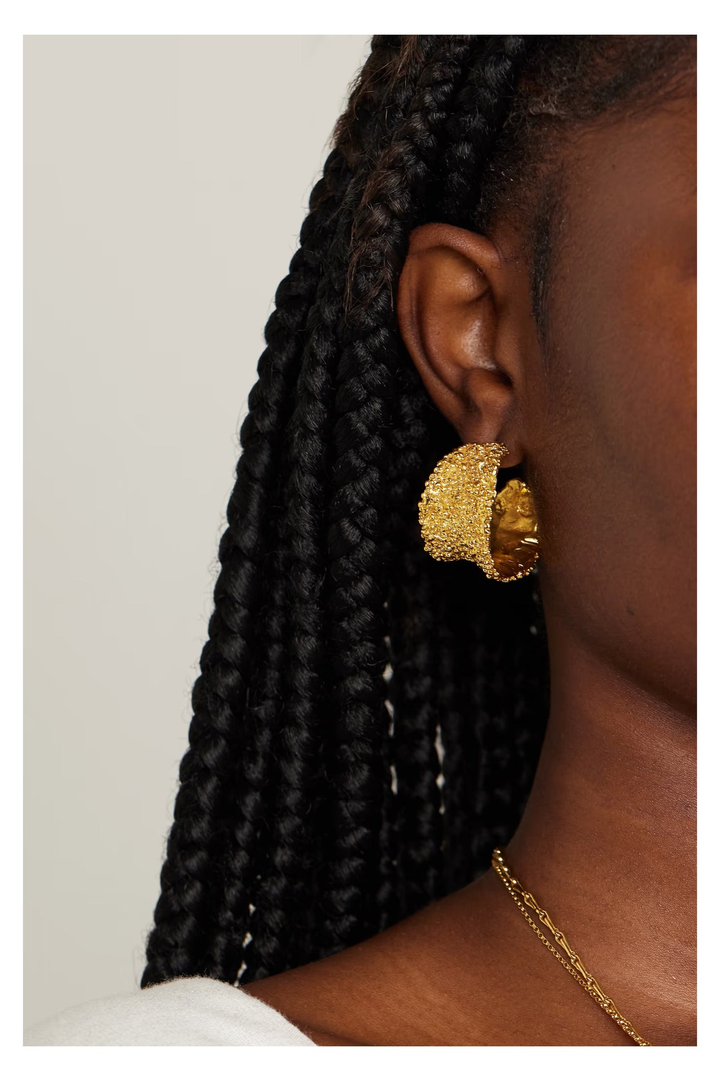 The Colossal Rocky Road Gold-plated Hoop Earrings