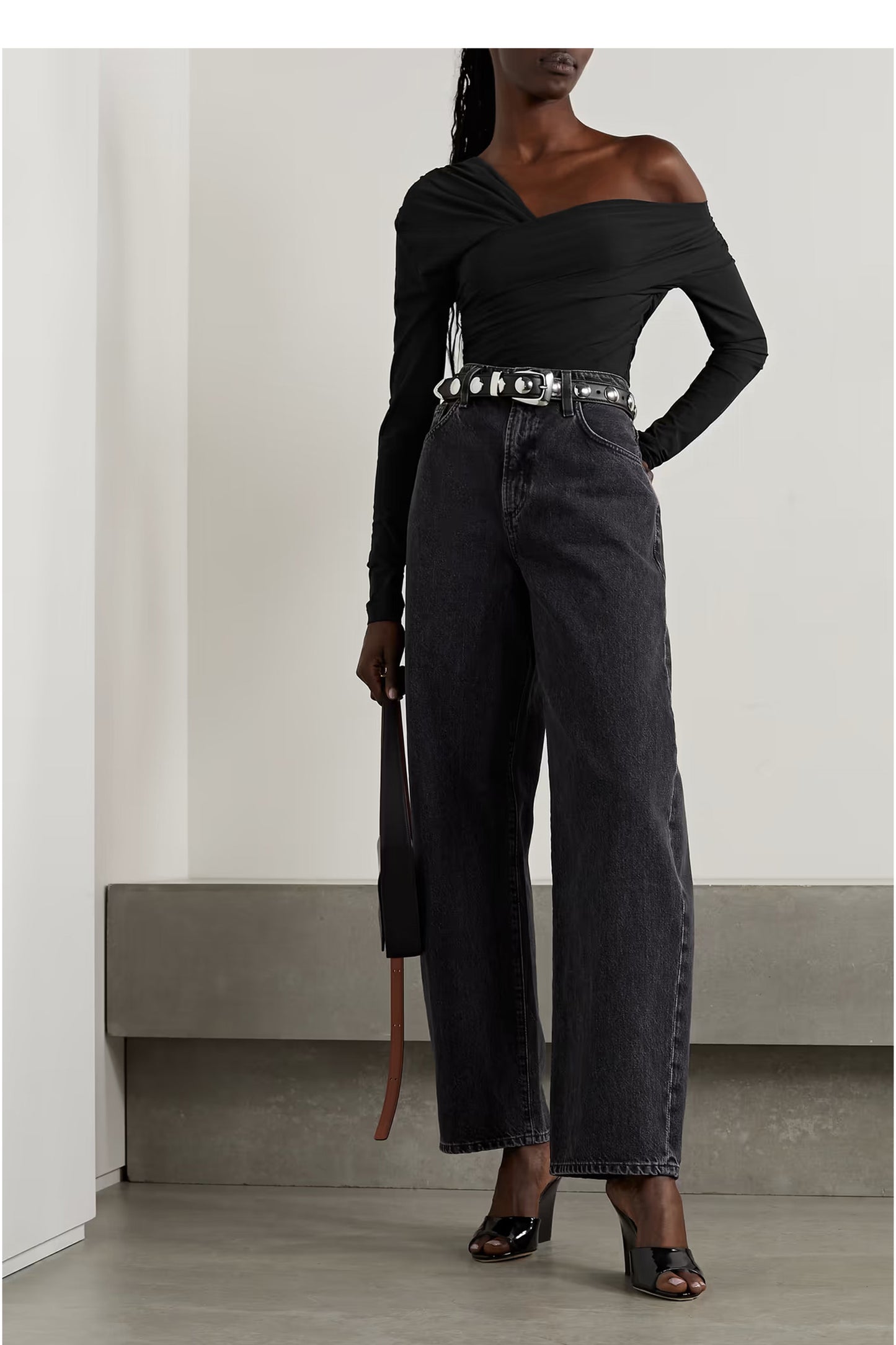 The Fonteyn One-shoulder Ruched Stretch-jersey Bodysuit
