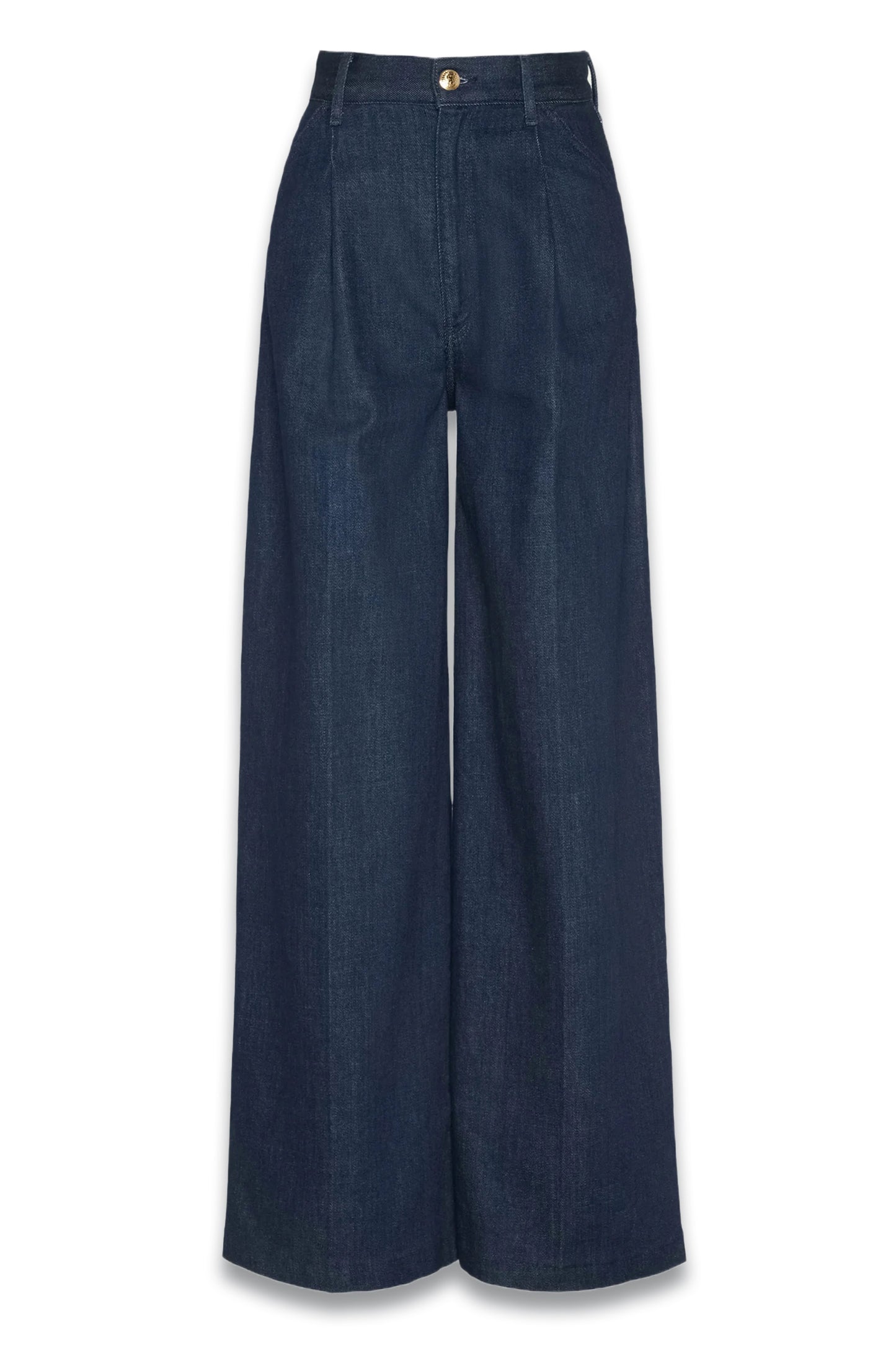 High Rise Wide Leg Pleated Jeans