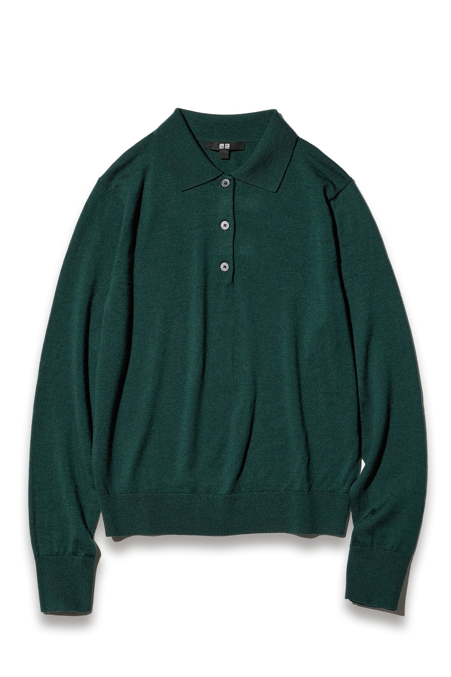 Merino Polo Jumper in Green