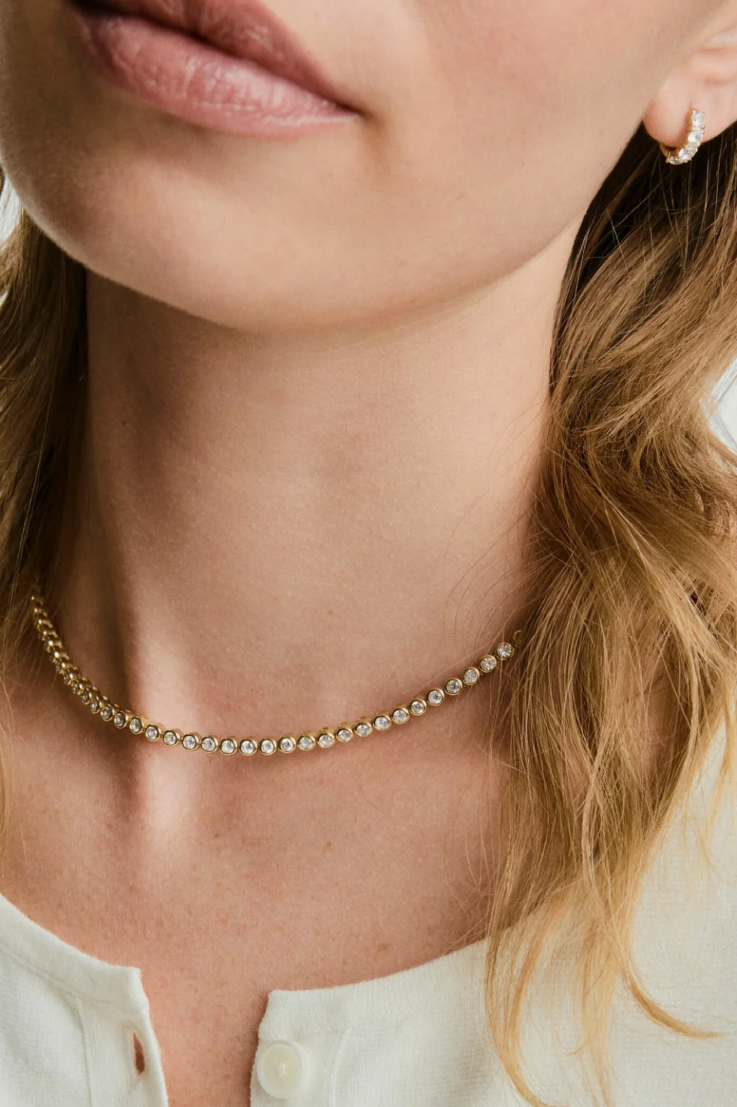 Zadie Bezel Lab Grown Sapphire Tennis Necklace