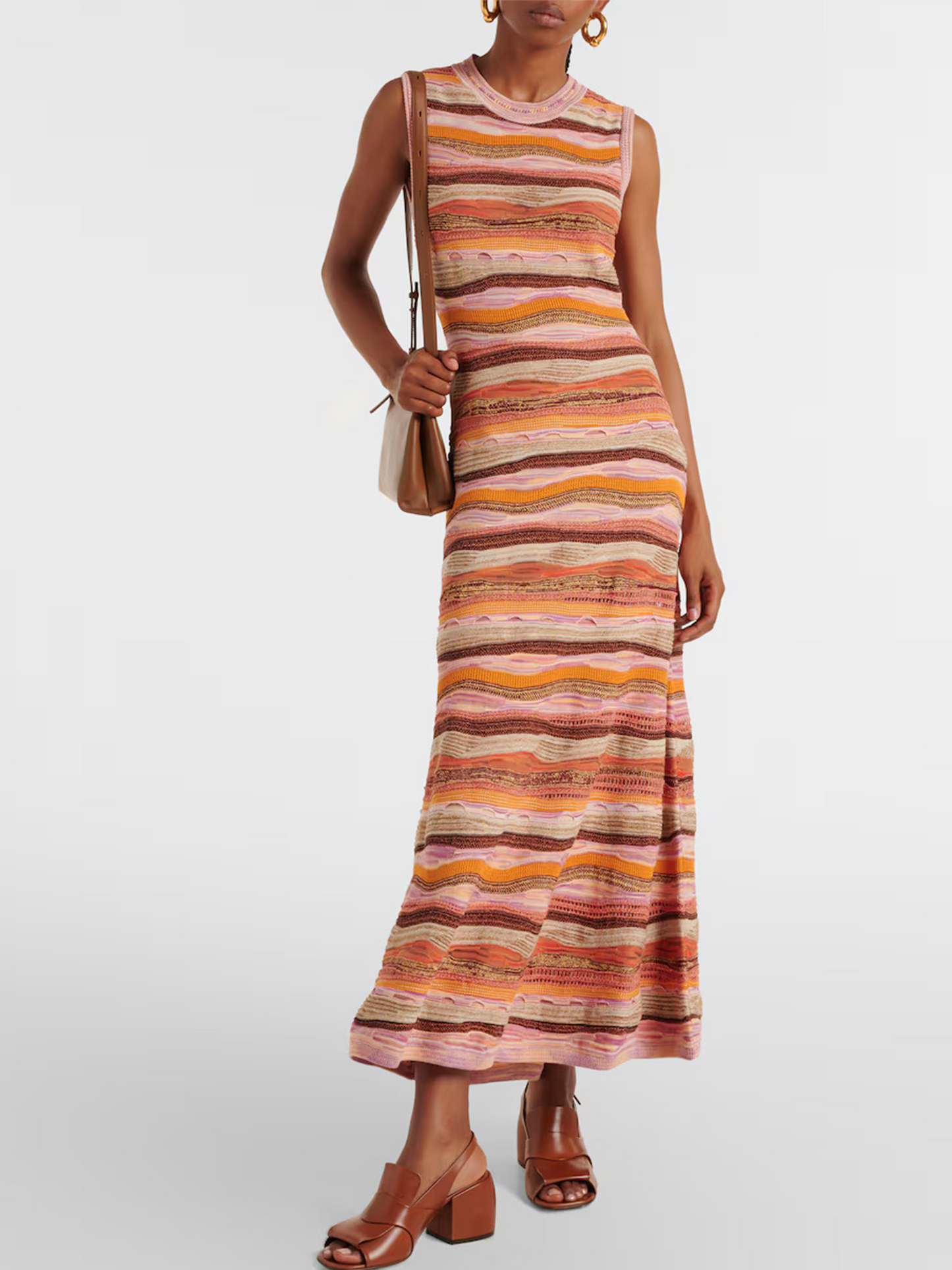 Fauna striped cotton-blend minidress