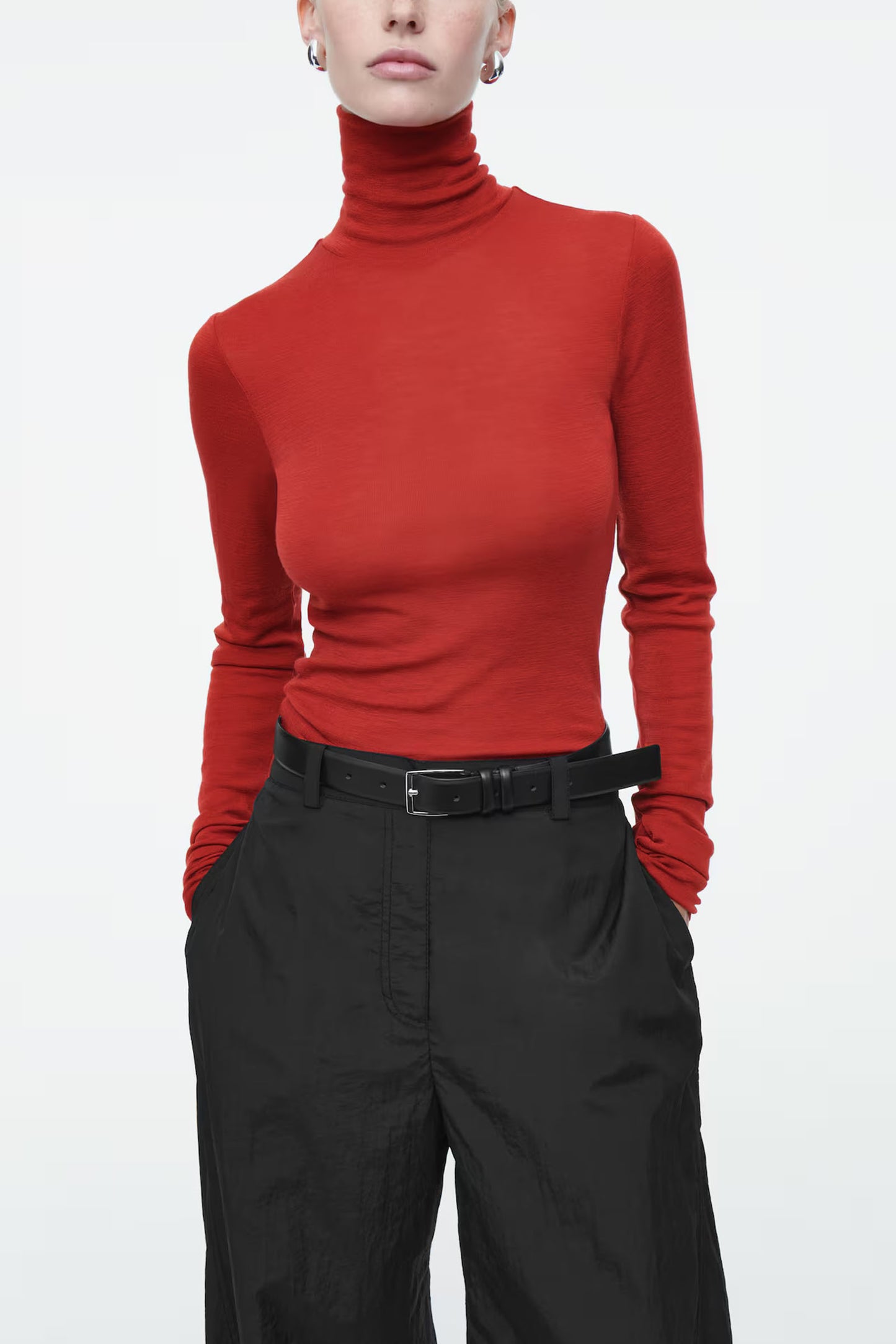 Merino Wool Turtleneck Top